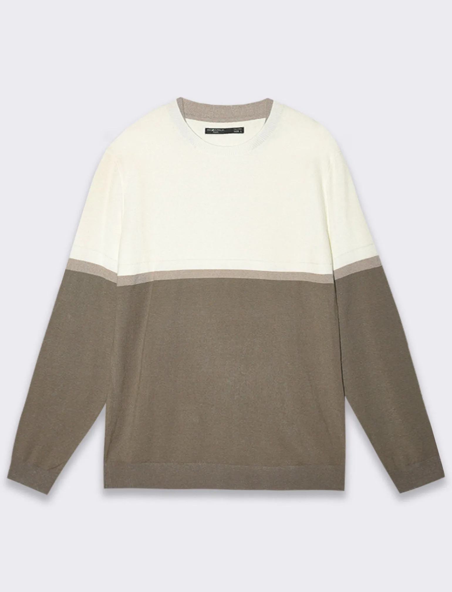 Uomo Piazza Italia Maglieria<Maglia girocollo lavorazione jacquard fantasia a fasce, regular fit - fango