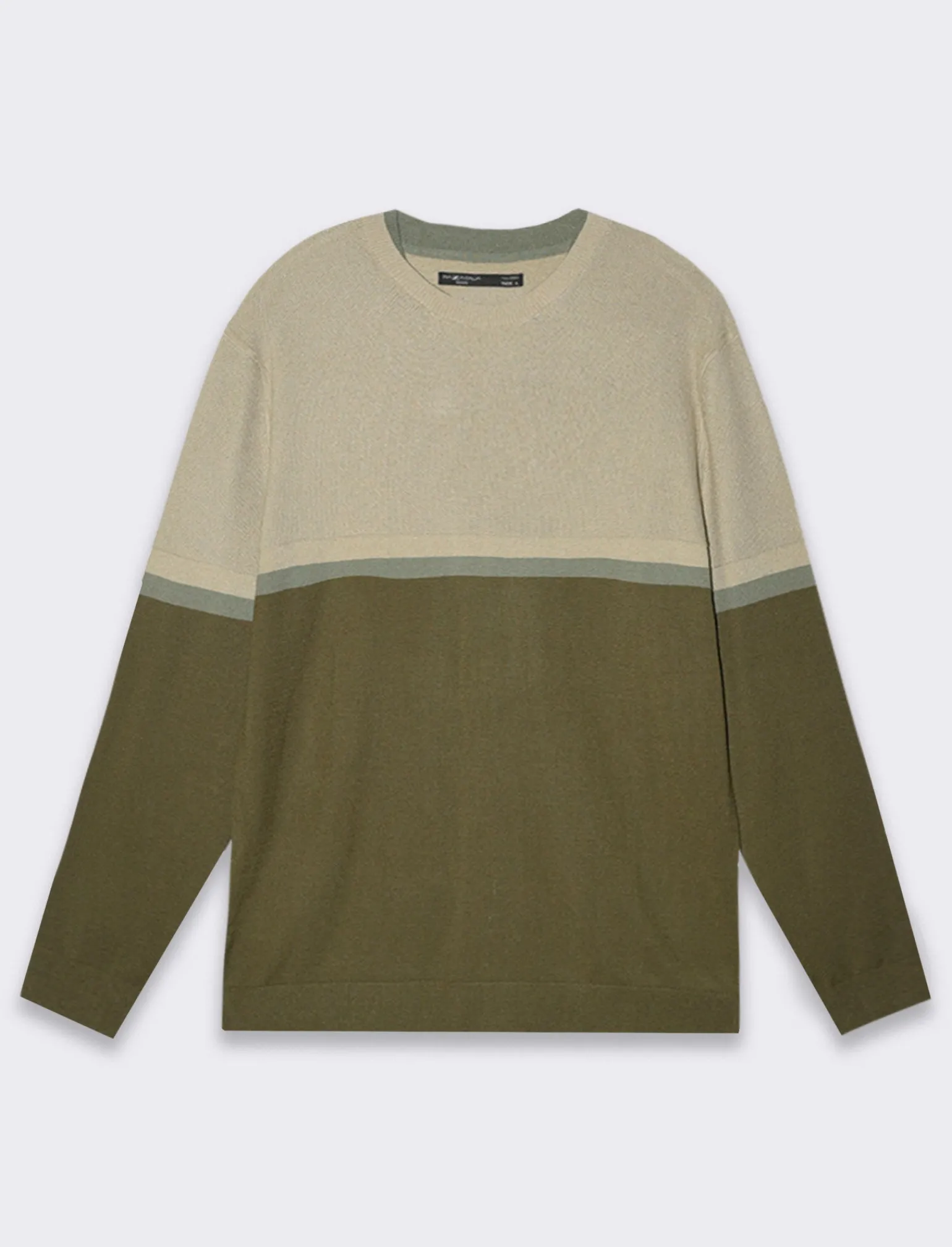 Uomo Piazza Italia Uomo | Maglieria<Maglia girocollo lavorazione jacquard fantasia a fasce, regular fit - militare