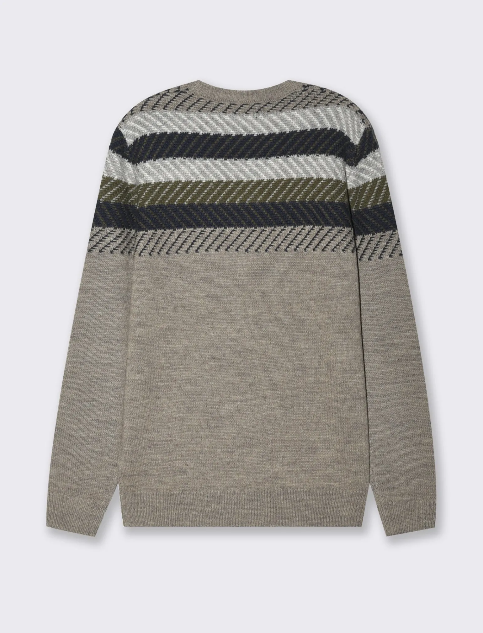 Uomo Piazza Italia Maglieria<Maglia girocollo lavorazione jacquard, fantasia a righe - fango
