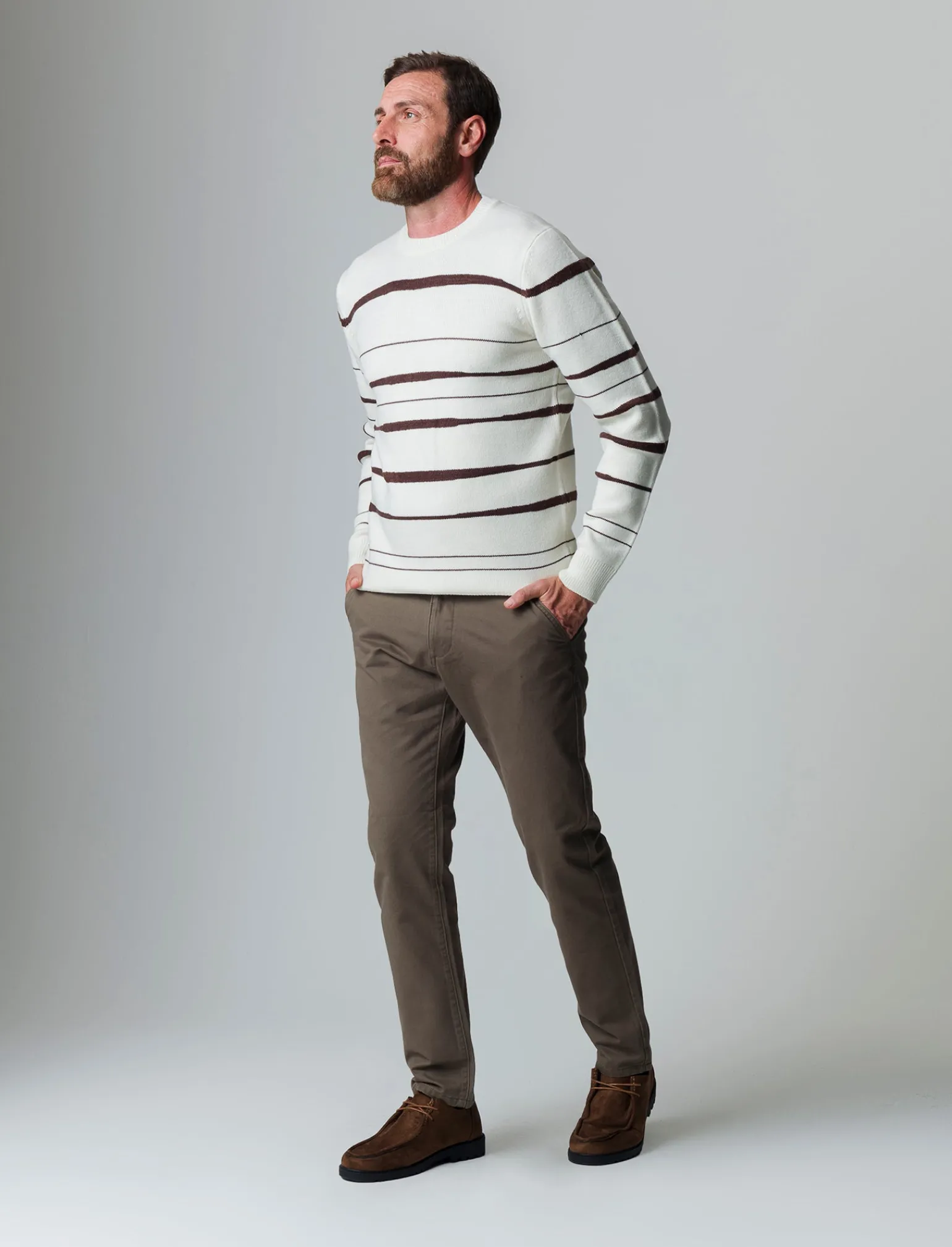 Uomo Piazza Italia Maglieria<Maglia girocollo lavorazione jacquard fantasia astratta regular fit - panna
