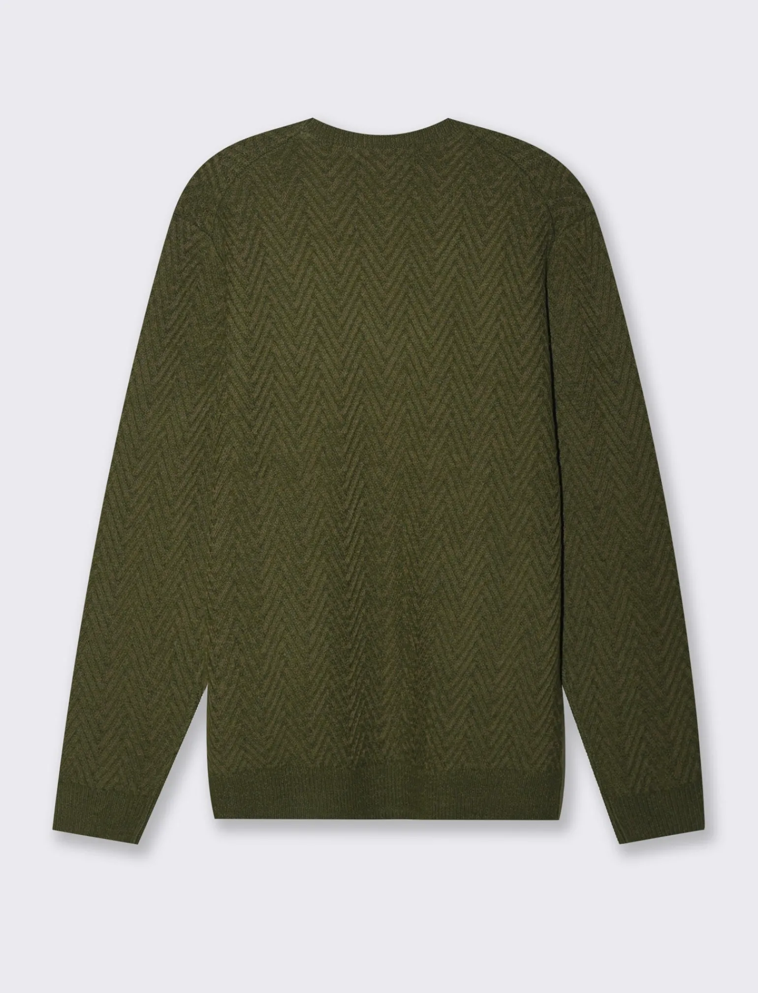 Uomo Piazza Italia Uomo | Maglieria<Maglia girocollo lavorazione jacquard fantasia zig zag regular fit - militare