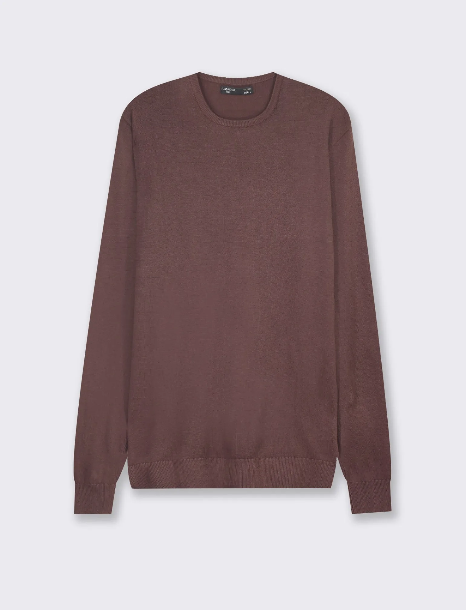 Uomo Piazza Italia Uomo | Maglieria&lt;Maglia girocollo slim fit con costina al collo - Bordeaux