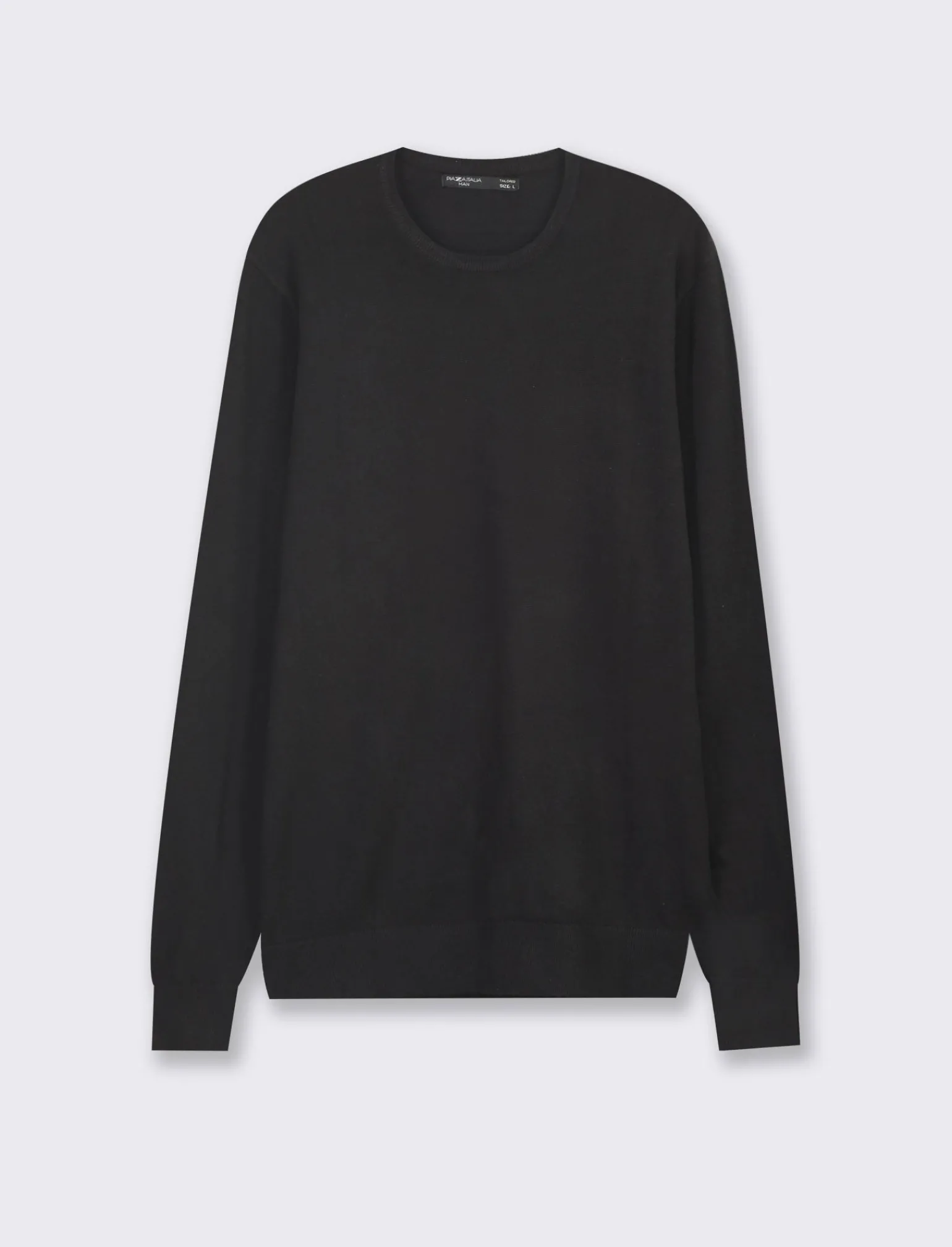 Uomo Piazza Italia Uomo | Maglieria<Maglia girocollo slim fit con costina al collo -