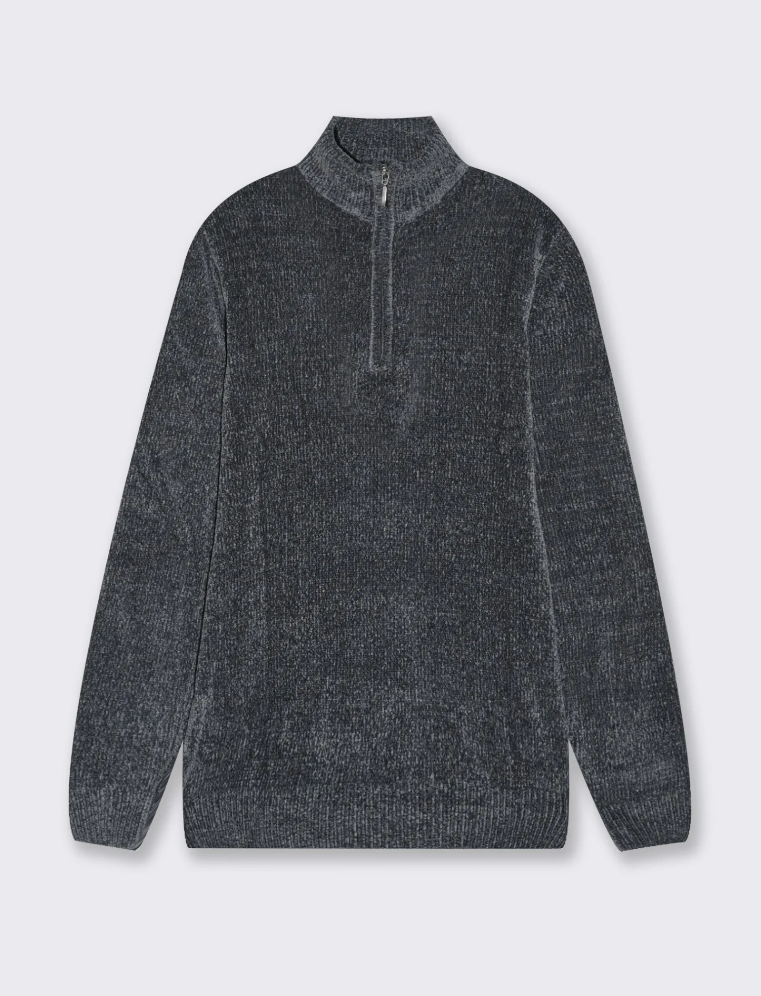 Uomo Piazza Italia Maglieria<Maglia in ciniglia collo alto con cerniera, regular fit - Avion