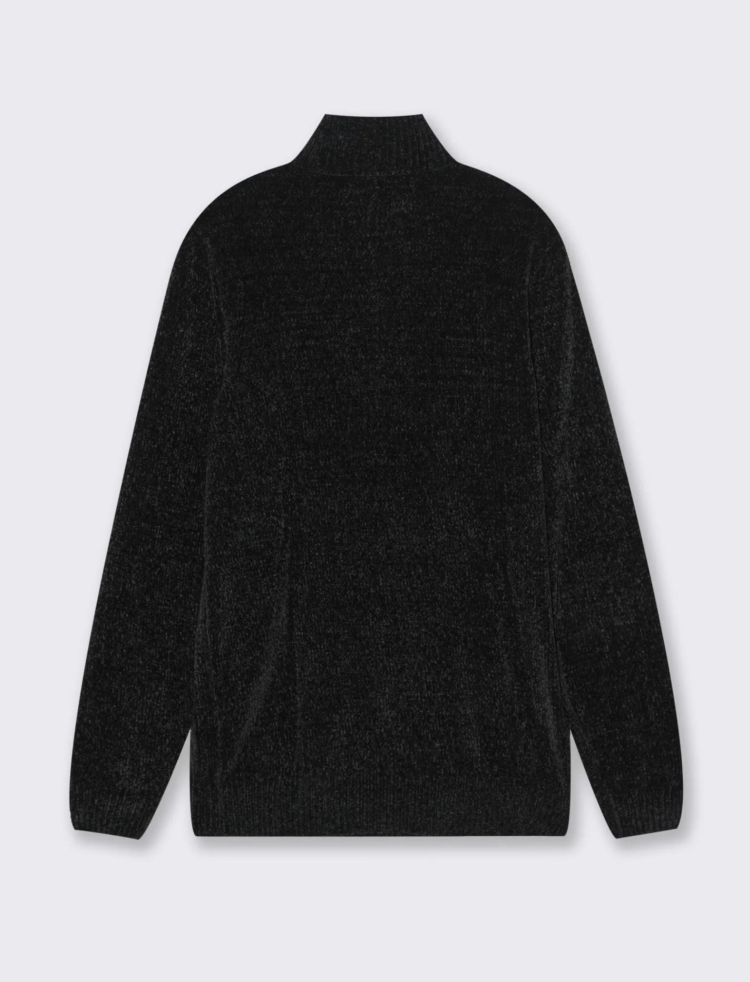Uomo Piazza Italia Maglieria<Maglia in ciniglia collo alto con cerniera, regular fit - Nero