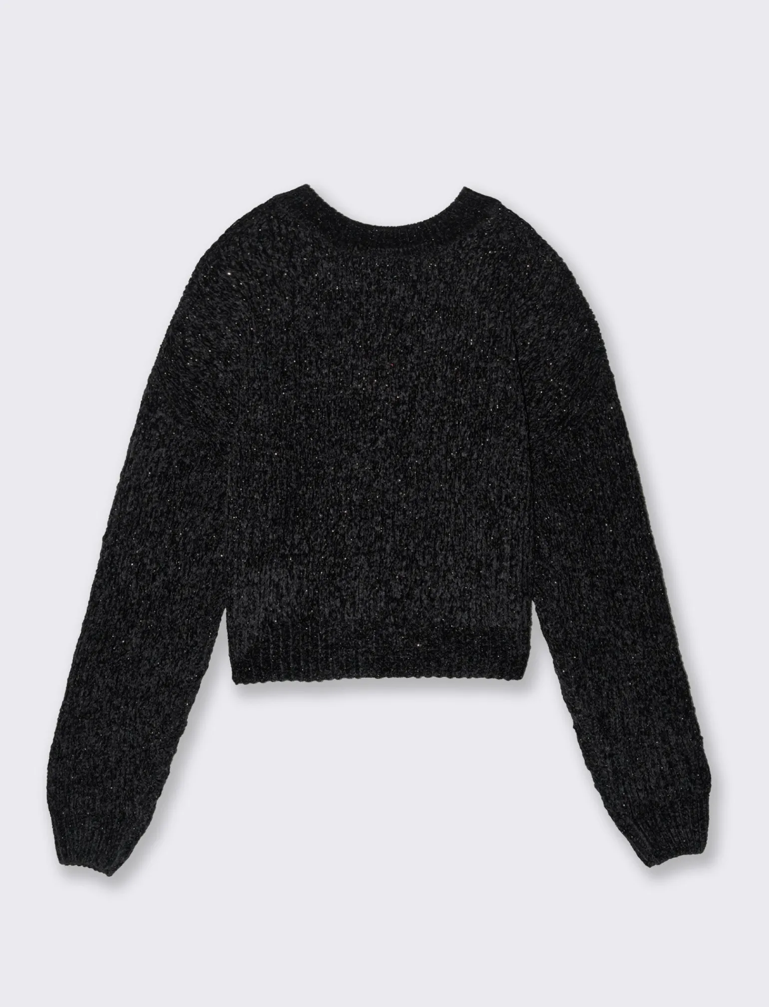 Donna Piazza Italia Maglieria<Maglia in ciniglia manica lunga applicazioni di paillettes e filo metallizzato - var 2