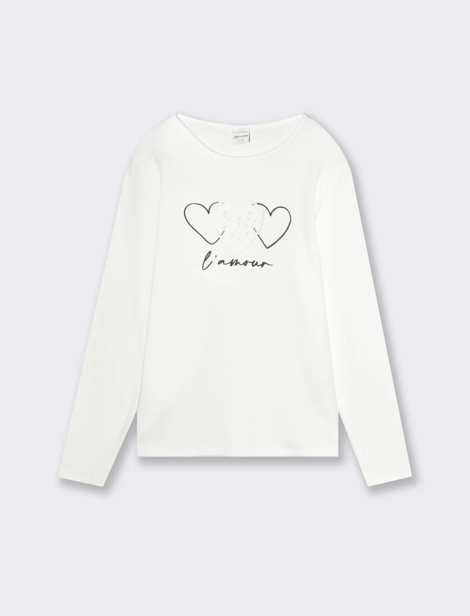Piazza Italia Bambina | T-Shirt E Top<Maglia in costina con applicazione perline sul davanti con rete e stampa - sporco