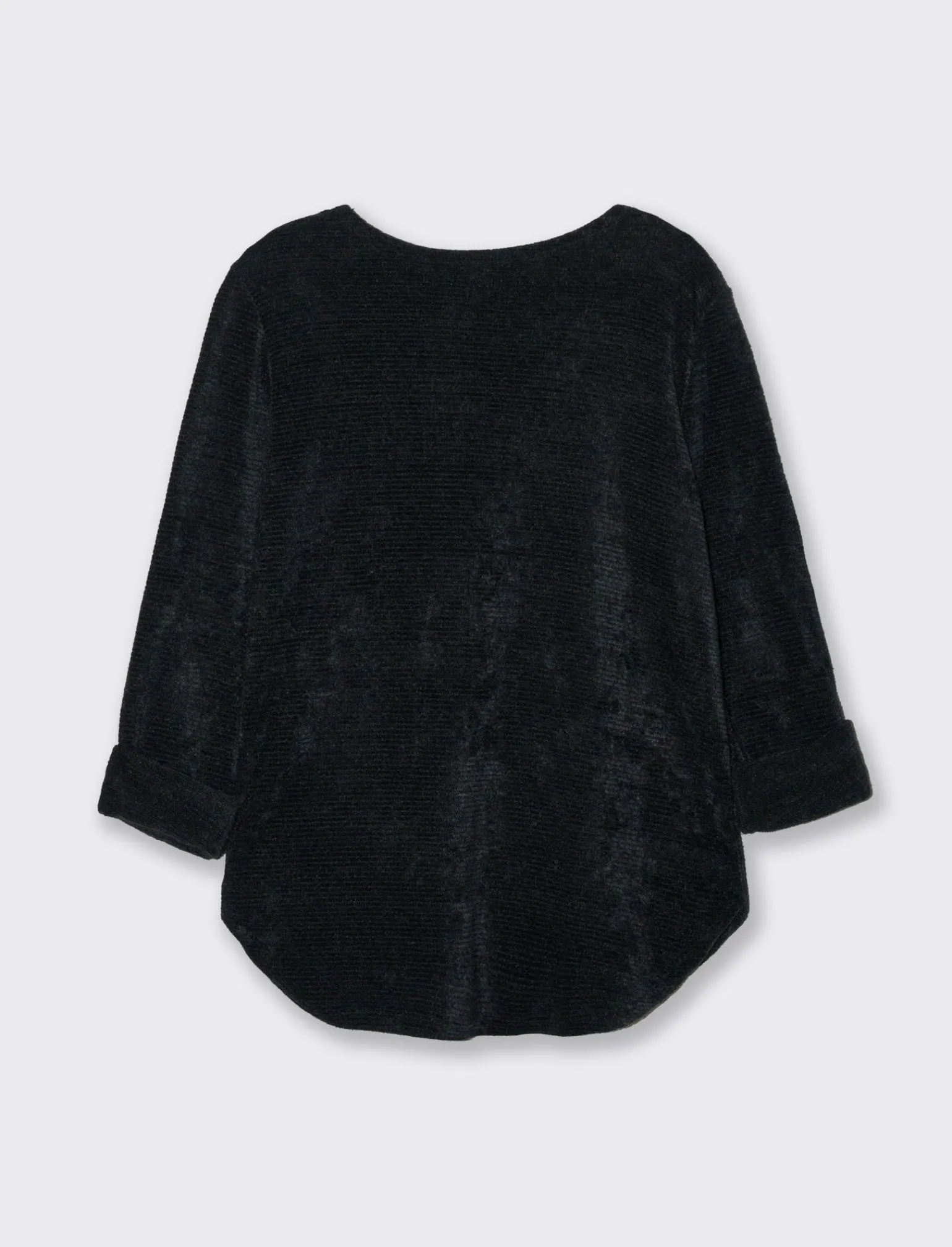Donna Piazza Italia Maglieria<Maglia in filato effetto peluche tinta unita; scollo a barca; maniche lunghe. - Nero