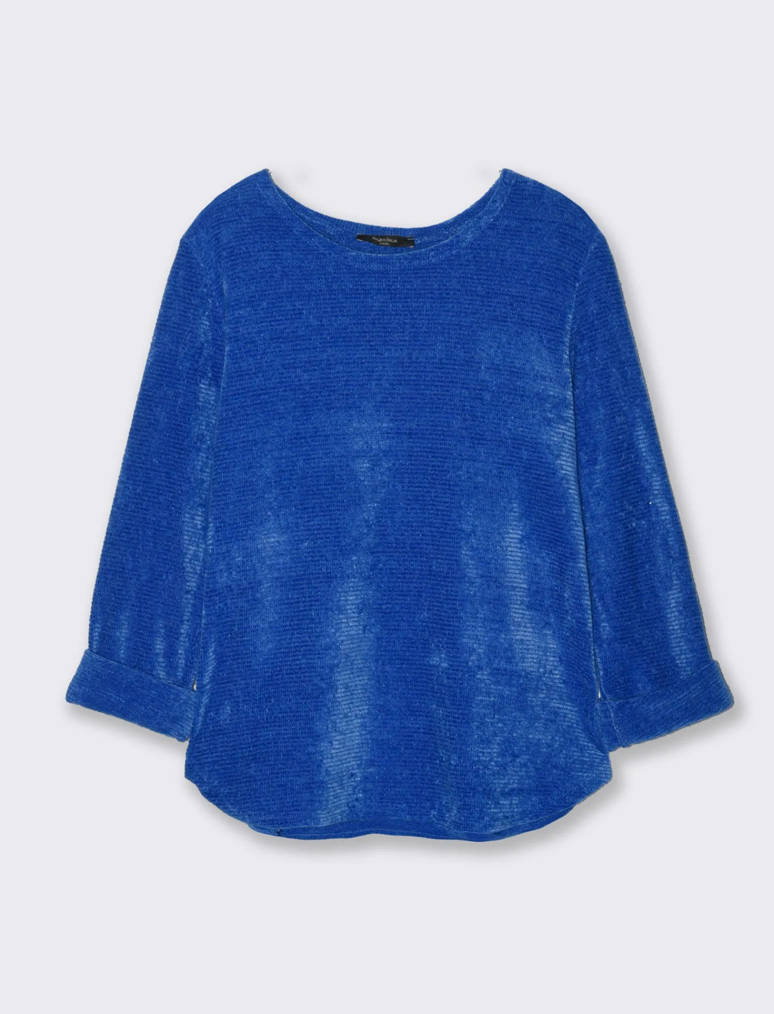 Donna Piazza Italia Maglieria<Maglia in filato effetto peluche tinta unita; scollo a barca; maniche lunghe. - Royal