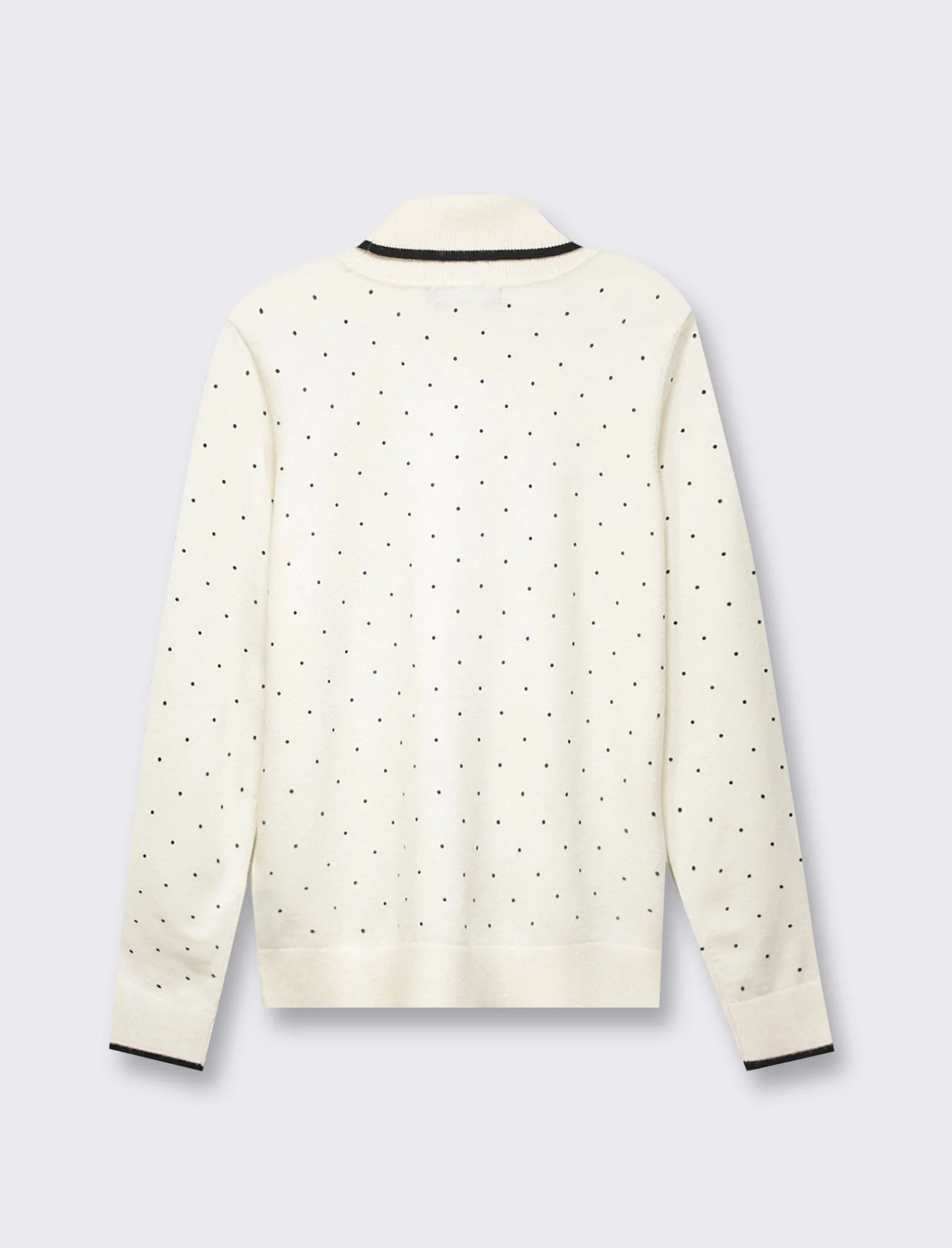 Donna Piazza Italia Donna | Maglieria<Maglia in morbido filato collo alto a con motivo floccato stampato - Avorio