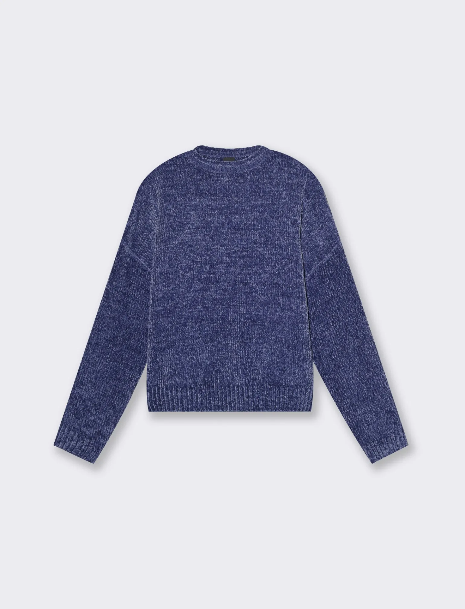 Donna Piazza Italia Maglieria<Maglia manica lunga in ciniglia con giro collo taglio basic - Mirtillo