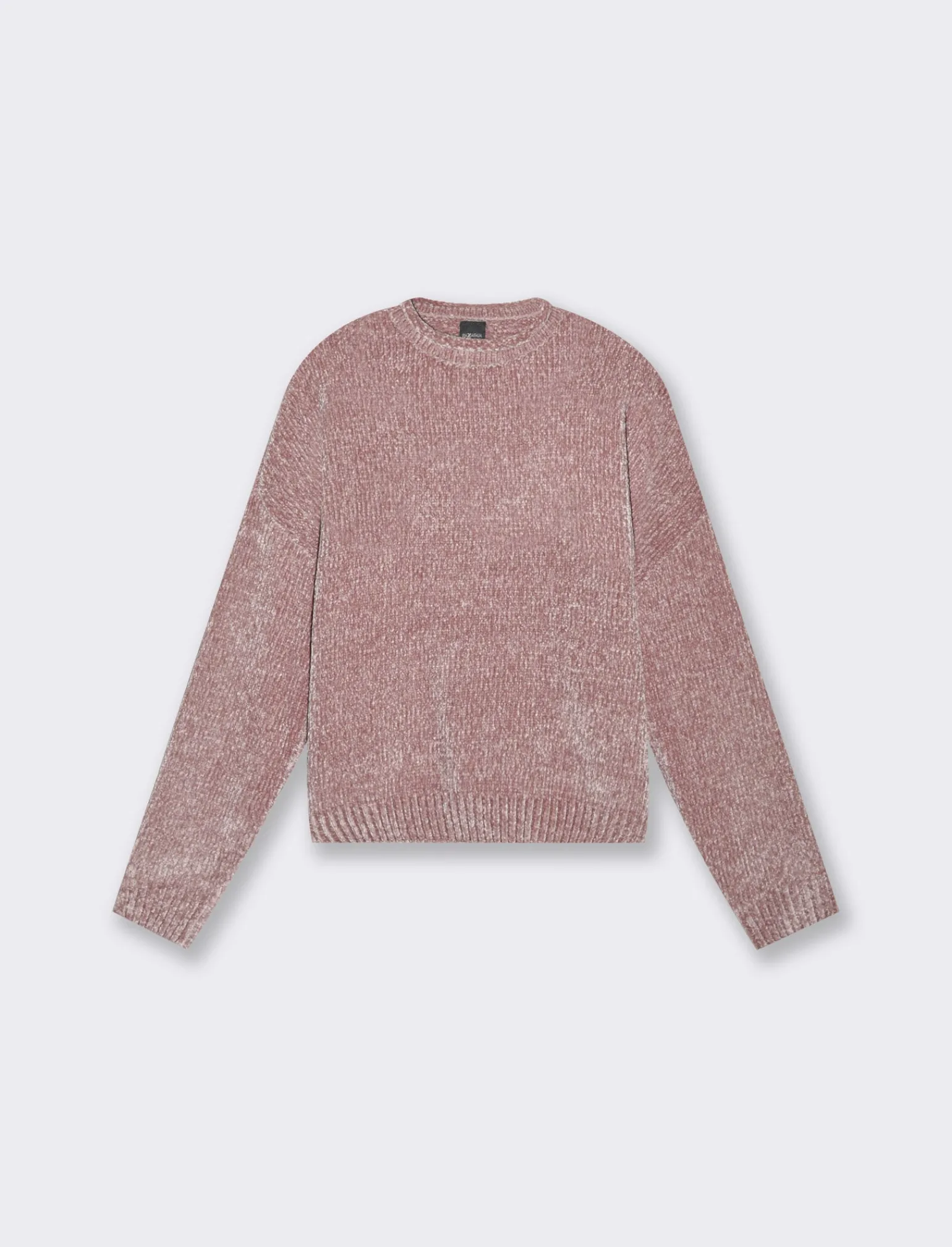 Donna Piazza Italia Maglieria<Maglia manica lunga in ciniglia con giro collo taglio basic - antico