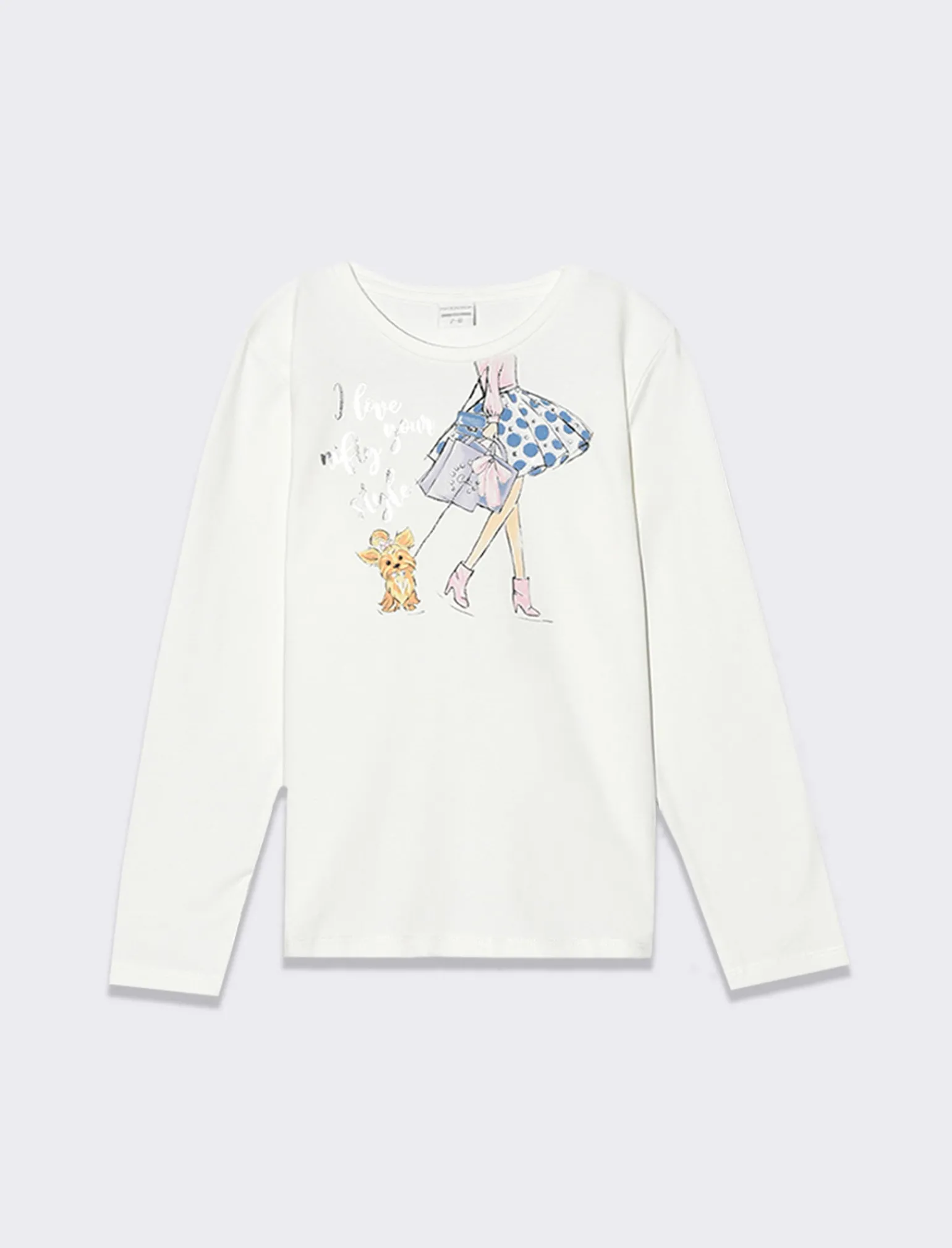 Piazza Italia Bambina | T-Shirt E Top<Maglia manica lunga in cotone elastico con tagli sul davanti e rouches - sporco