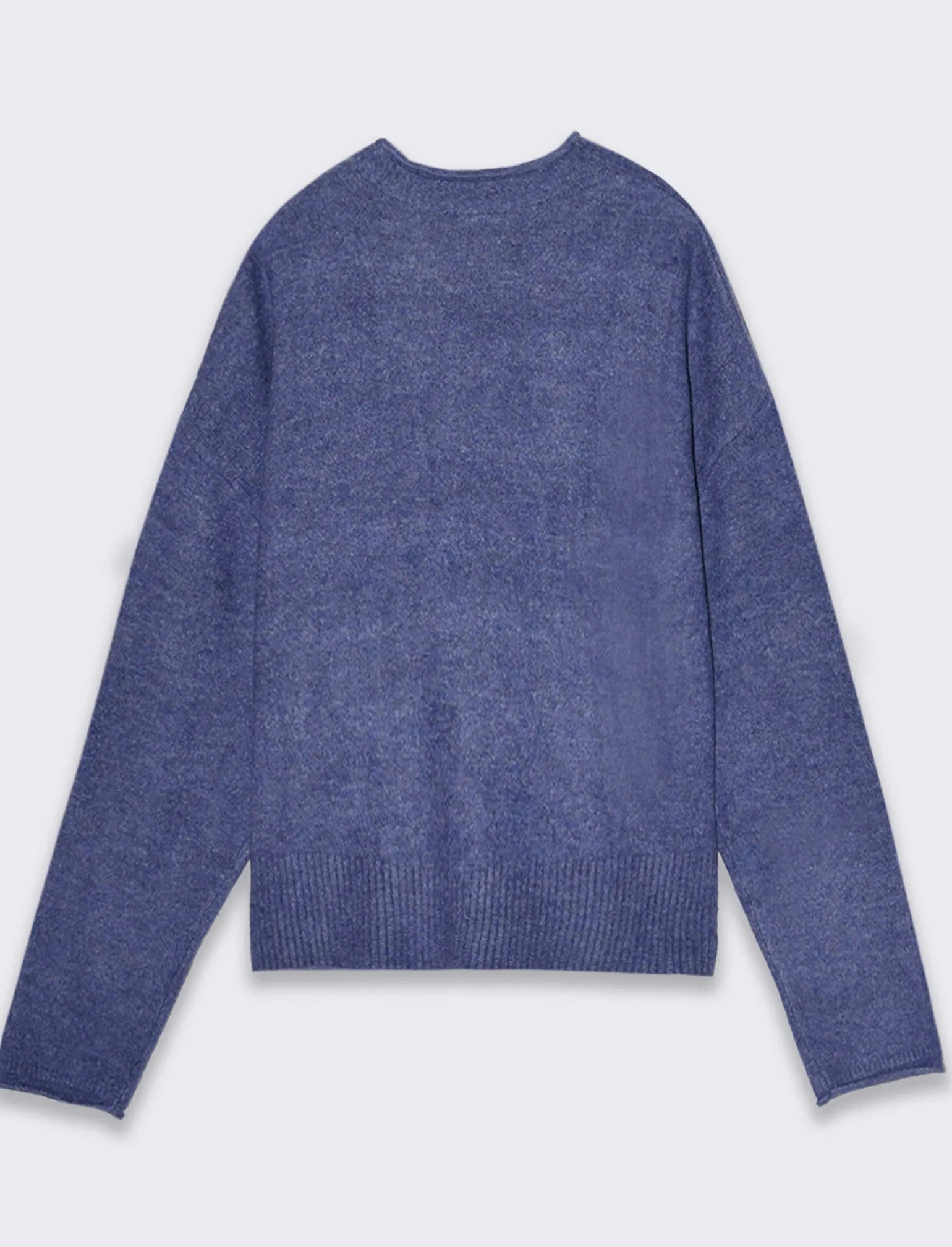 Donna Piazza Italia Donna | Maglieria<Maglia manica lunga mezzo collo con bordo risvoltato - Mirtillo