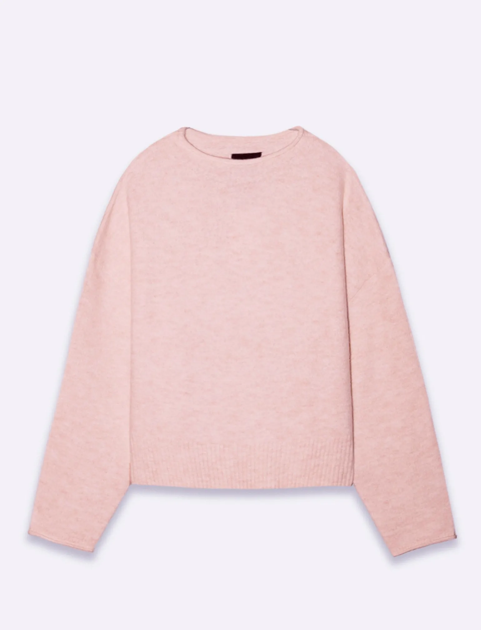 Donna Piazza Italia Donna | Maglieria<Maglia manica lunga mezzo collo con bordo risvoltato - Rosa antico