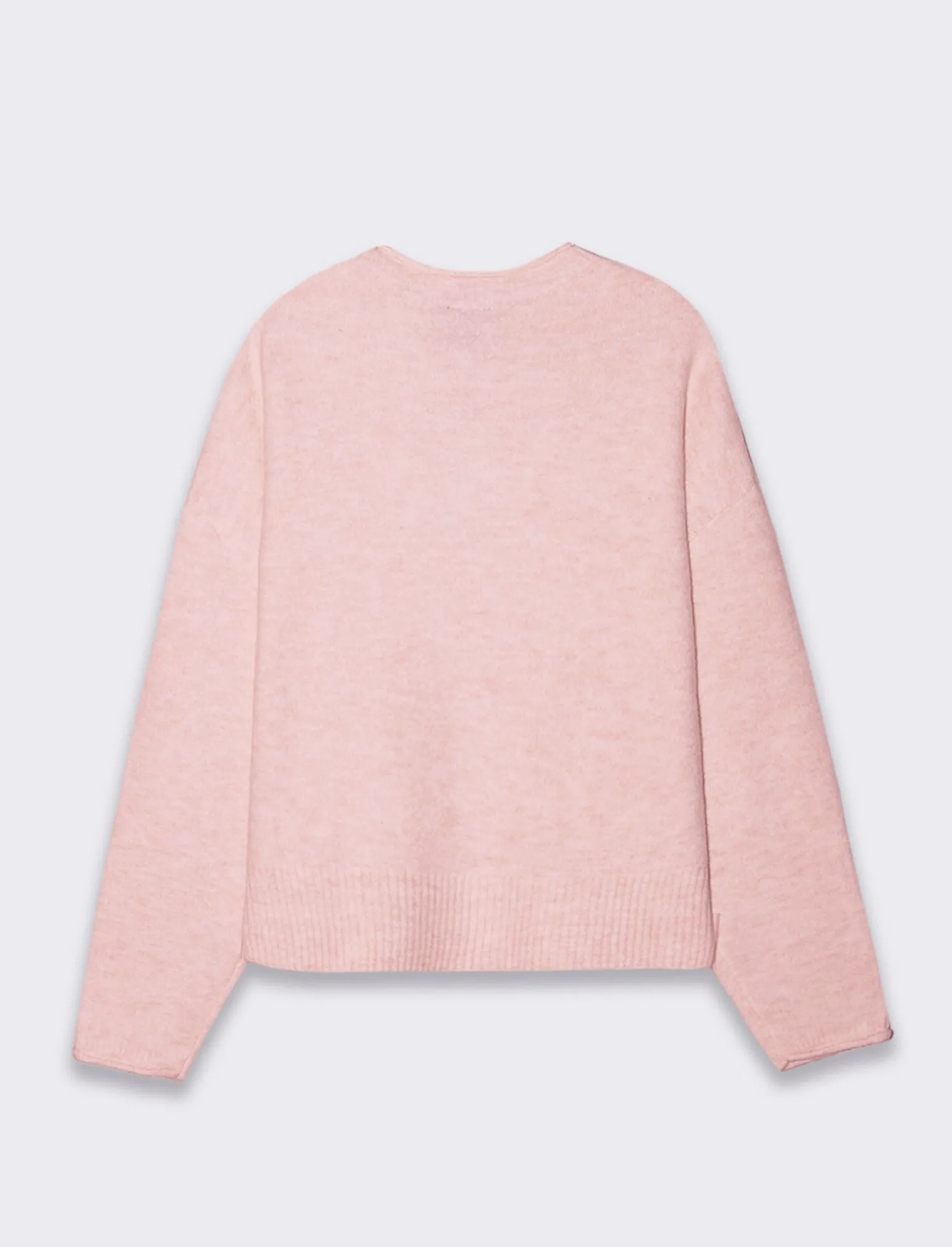 Donna Piazza Italia Donna | Maglieria<Maglia manica lunga mezzo collo con bordo risvoltato - Rosa antico