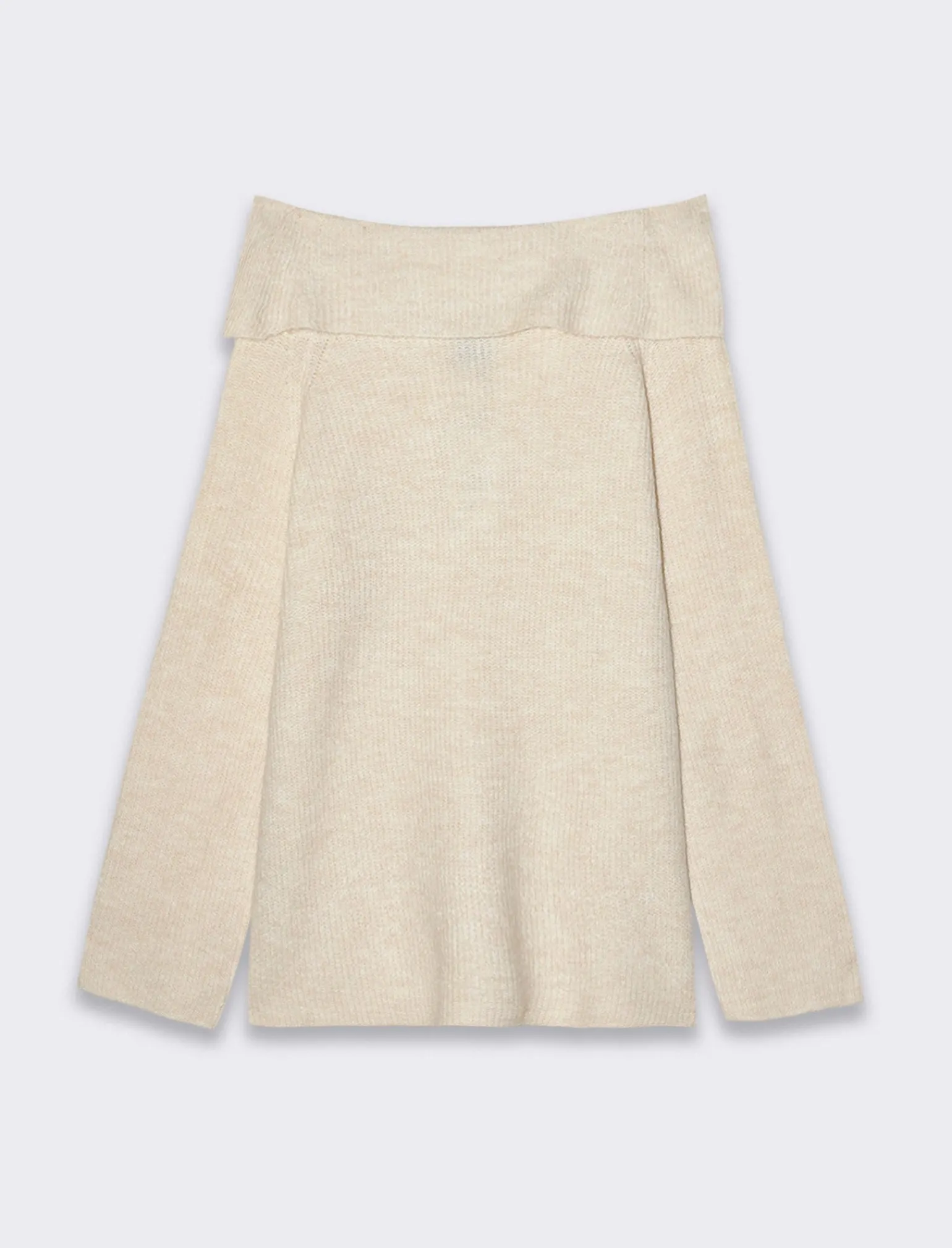 Donna Piazza Italia Donna | Maglieria<Maglia manica lunga scollo risvoltato e spalle scoperte con vestibilità comoda - Beige corda