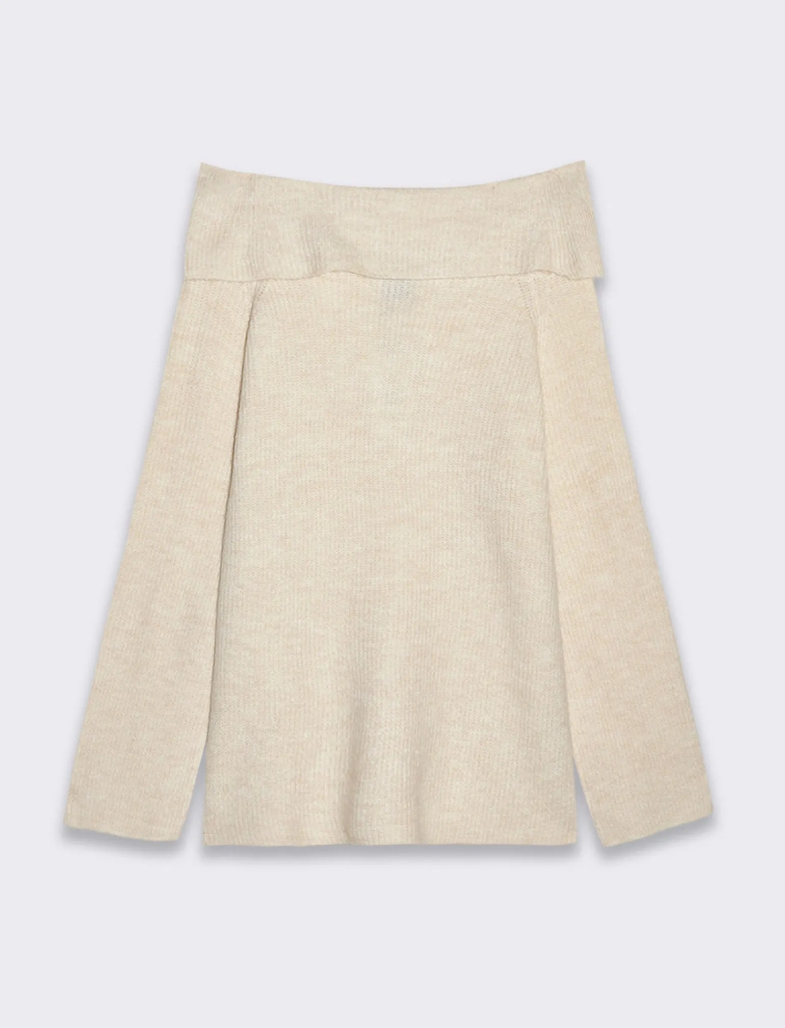Donna Piazza Italia Donna | Maglieria<Maglia manica lunga scollo risvoltato e spalle scoperte con vestibilità comoda - Beige corda