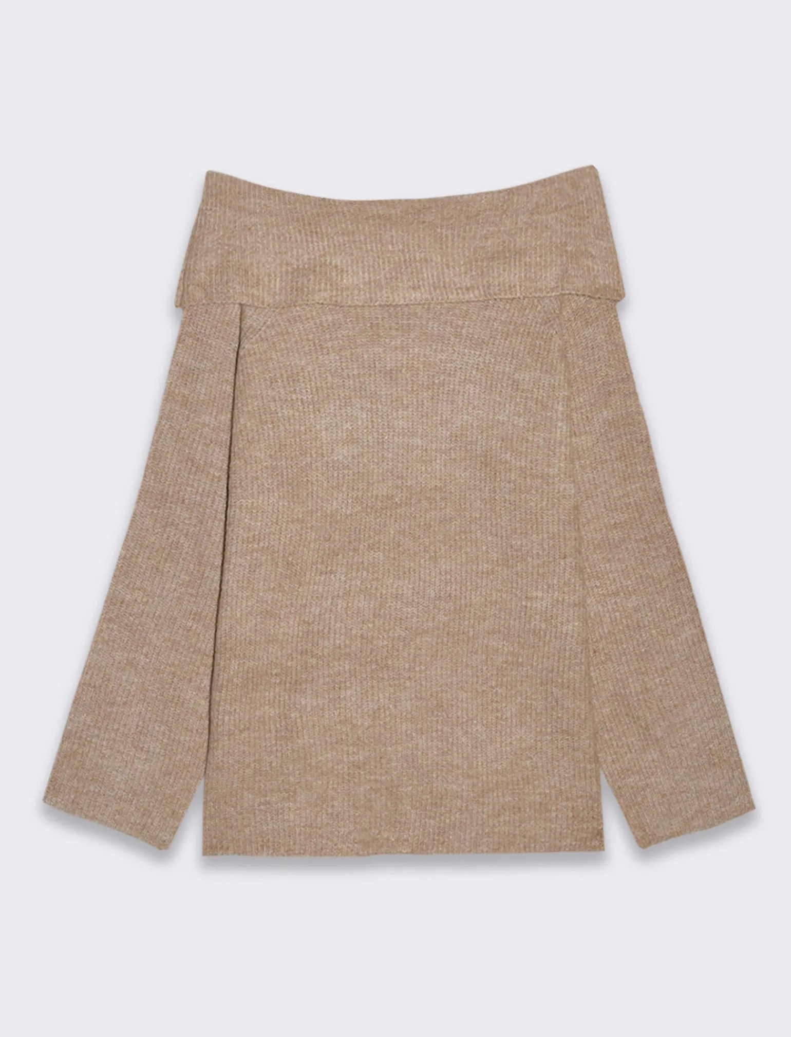 Donna Piazza Italia Donna | Maglieria<Maglia manica lunga scollo risvoltato e spalle scoperte con vestibilità comoda - Cammello