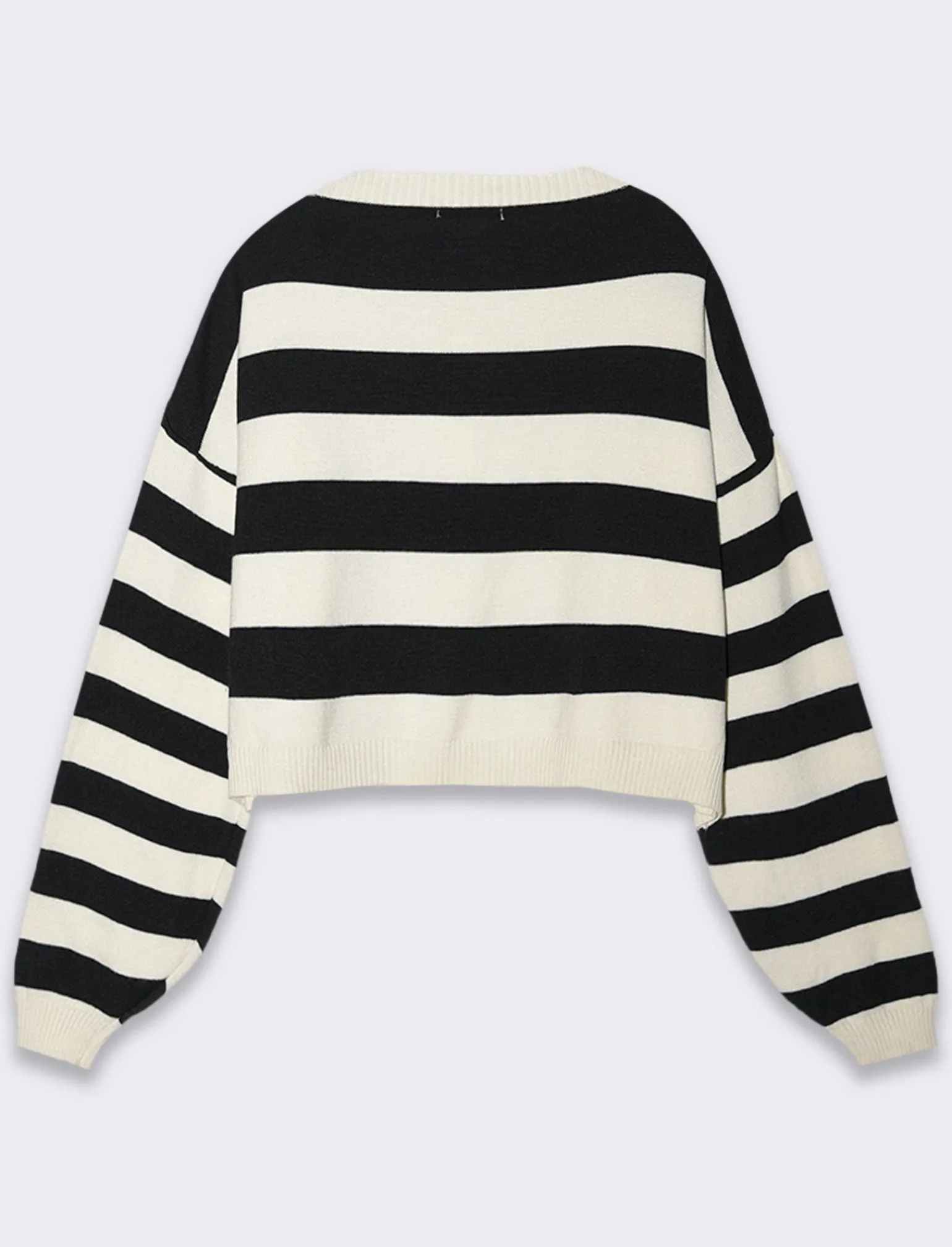 Donna Piazza Italia Maglieria<Maglia maniche over rigata - Bianco-nero