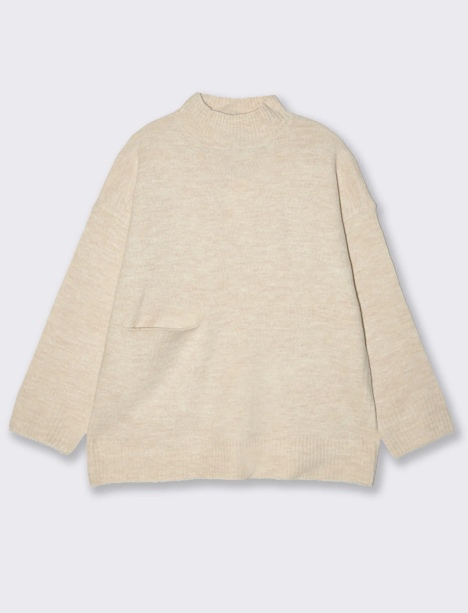 Donna Piazza Italia Donna | Maglieria<Maglia mezzo collo e manica lunga con tasca applicata - Avorio