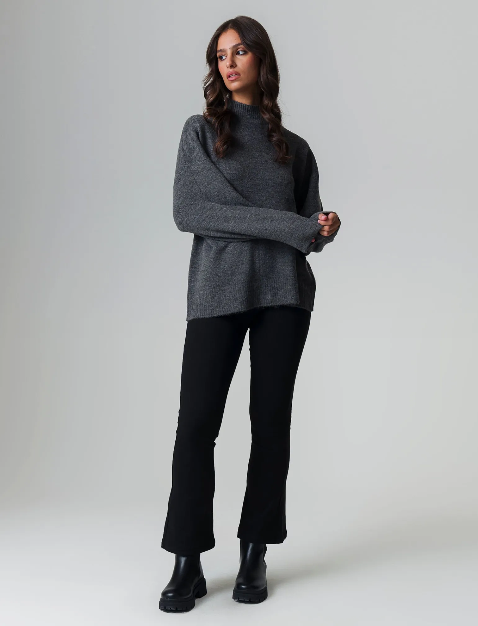 Donna Piazza Italia Donna | Maglieria<Maglia mezzo collo e manica lunga con tasca applicata - melange