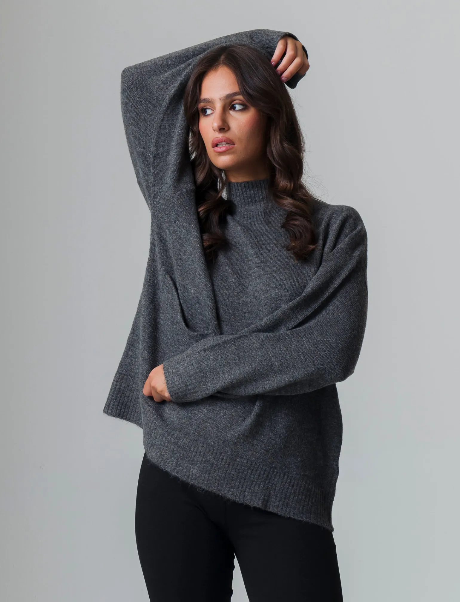Donna Piazza Italia Donna | Maglieria<Maglia mezzo collo e manica lunga con tasca applicata - melange
