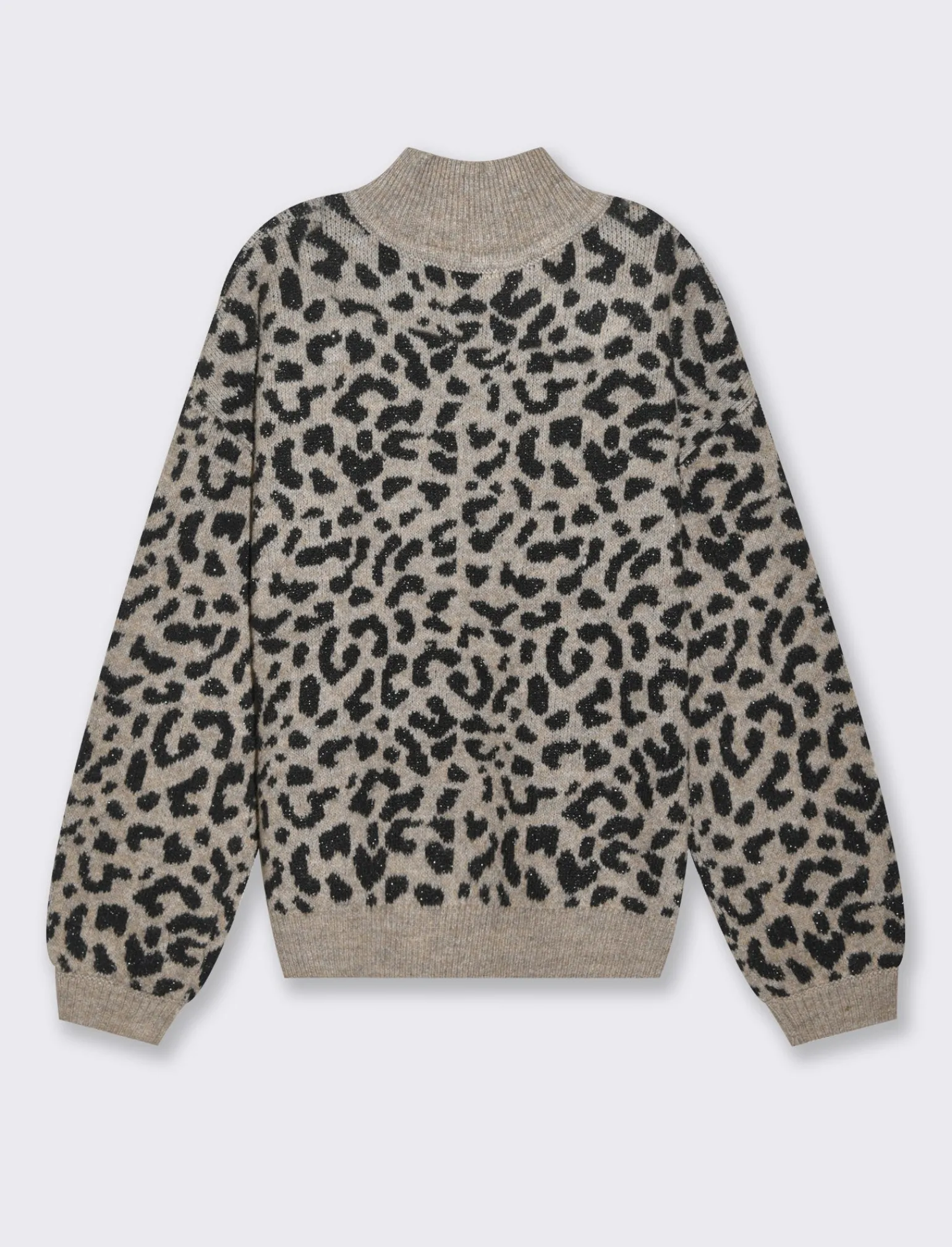 Donna Piazza Italia Donna | Maglieria<Maglia mezzo collo in jacquard leopardato e filo effetto metallizato - var 1