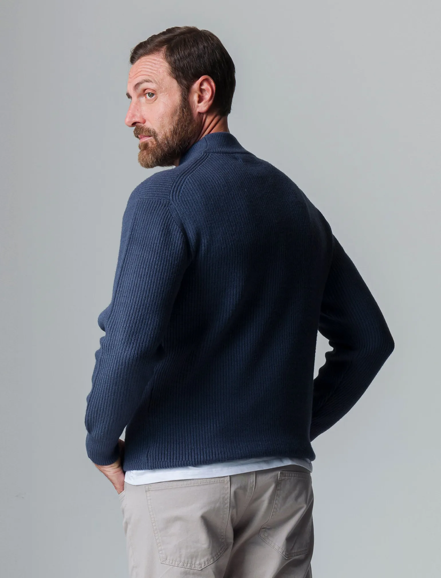 Uomo Piazza Italia Uomo | Maglieria<Maglia mezzo collo lavorazione a coste regular fit - Avion