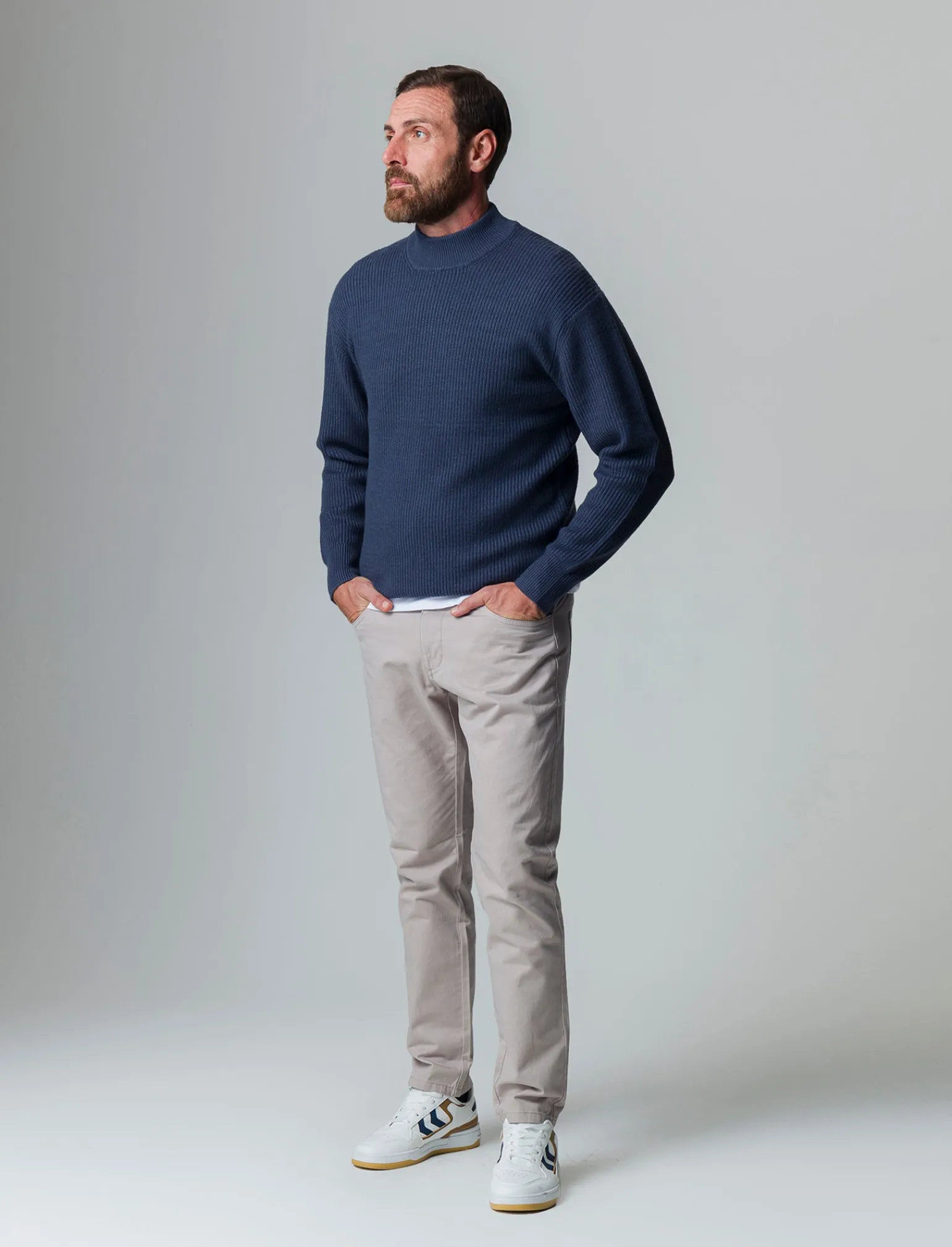 Uomo Piazza Italia Uomo | Maglieria<Maglia mezzo collo lavorazione a coste regular fit - Avion