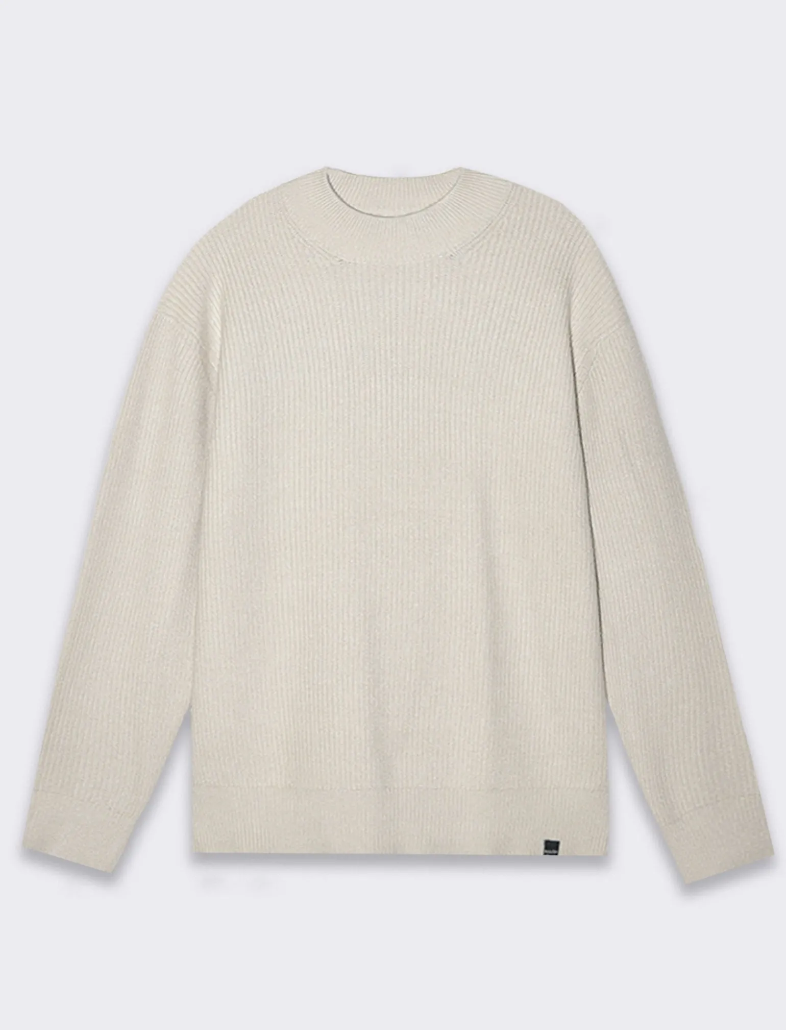 Uomo Piazza Italia Uomo | Maglieria<Maglia mezzo collo lavorazione a coste regular fit - ecru