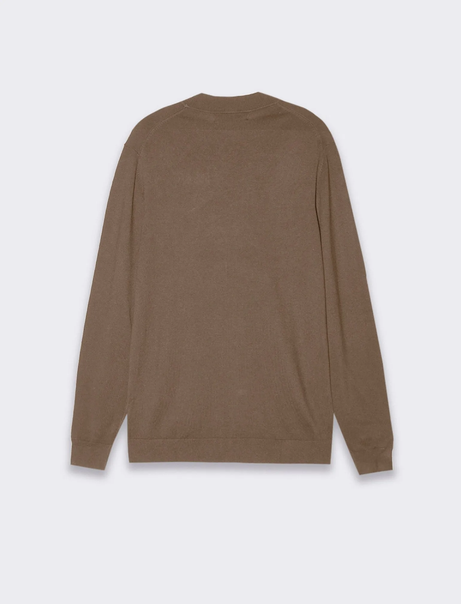 Uomo Piazza Italia Maglieria<Maglia mezzo collo lavorazione a coste sui fianchi slim fit. - fango