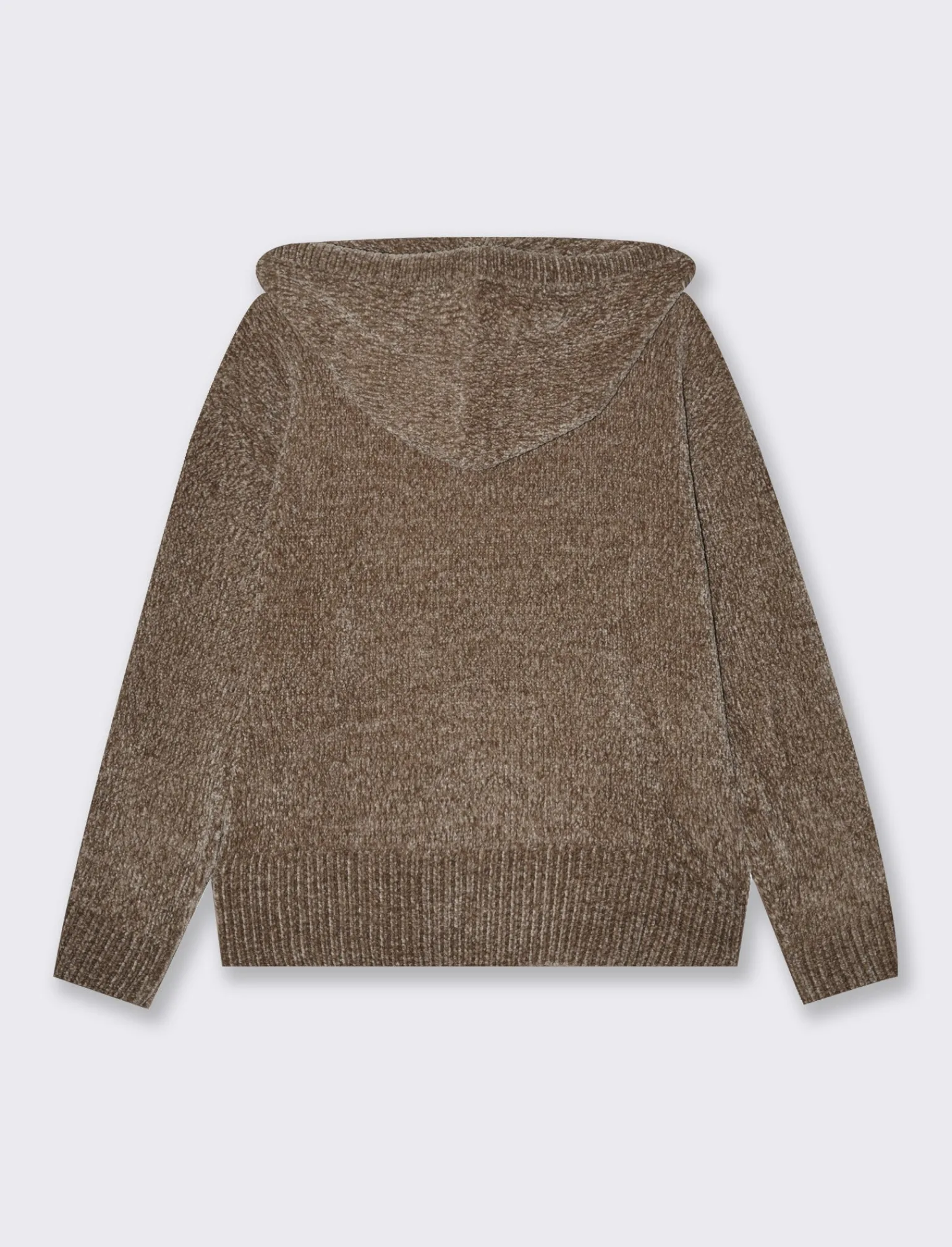 Donna Piazza Italia Donna | Maglieria<Maglia modello felpa in ciniglia con cappuccio e tasche a marsupio - tortora