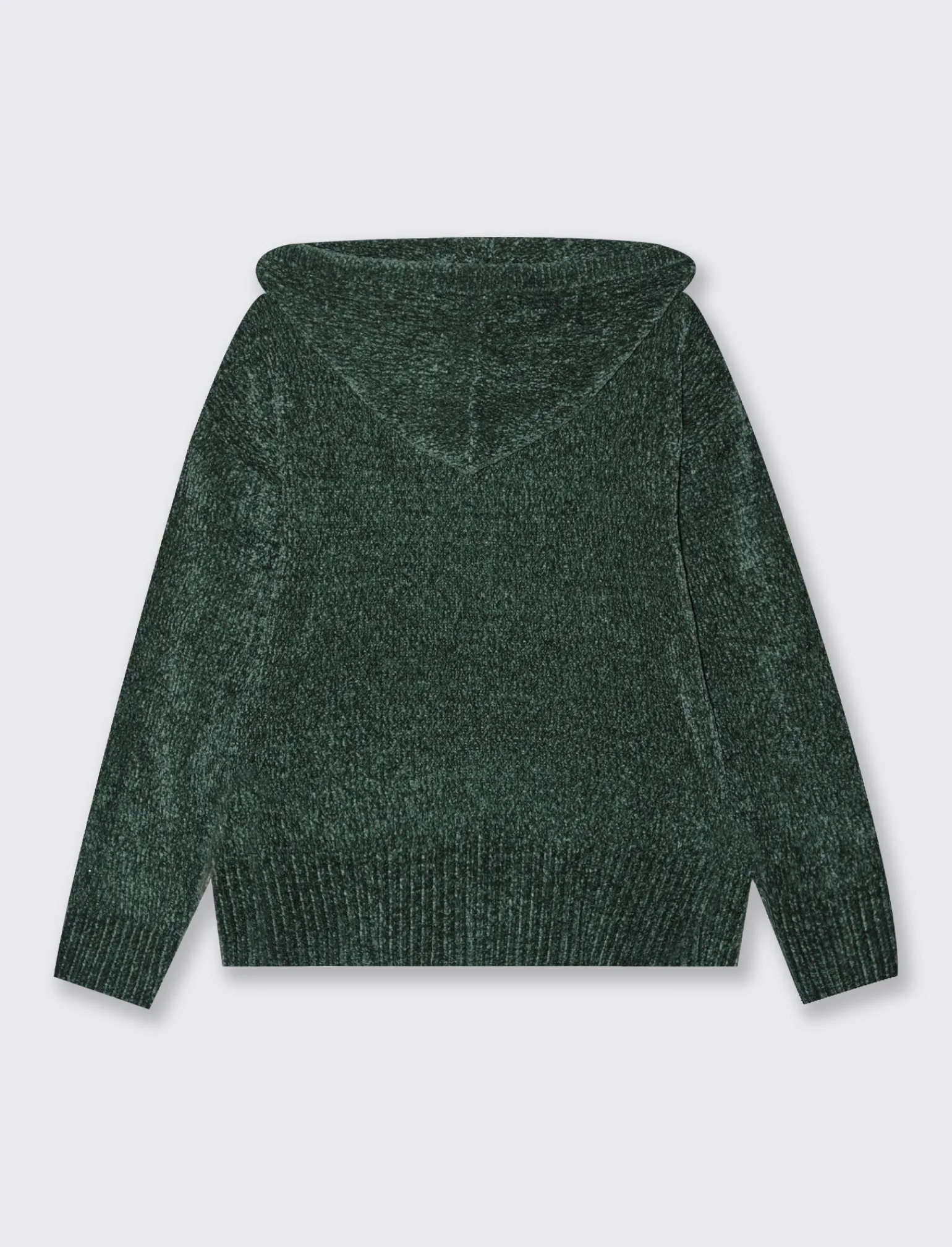 Donna Piazza Italia Donna | Maglieria<Maglia modello felpa in ciniglia con cappuccio e tasche a marsupio - scuro