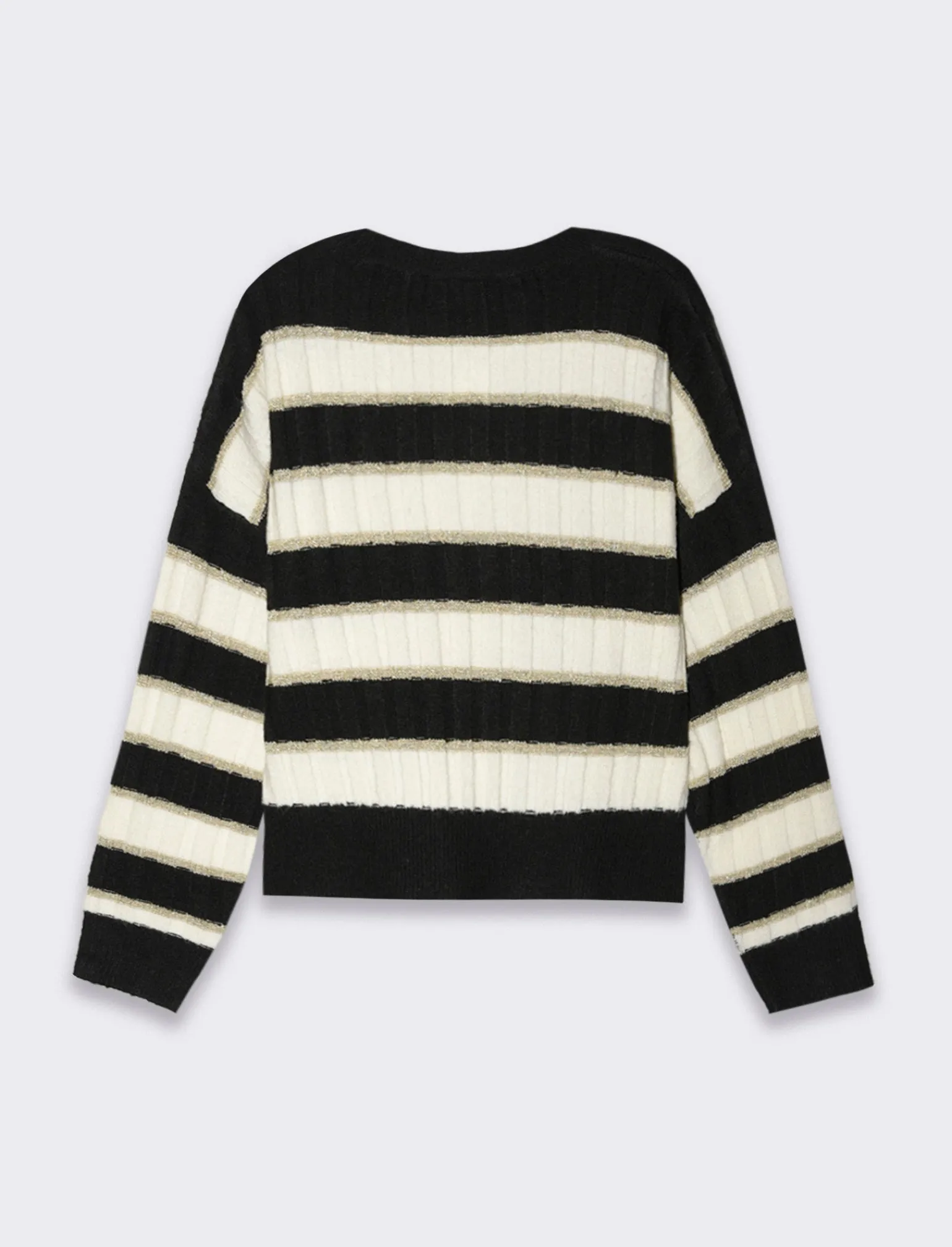 Donna Piazza Italia Donna | Maglieria<Maglia pullover manica lunga, a strische con spalle cadenti vestibilità comoda - var 1