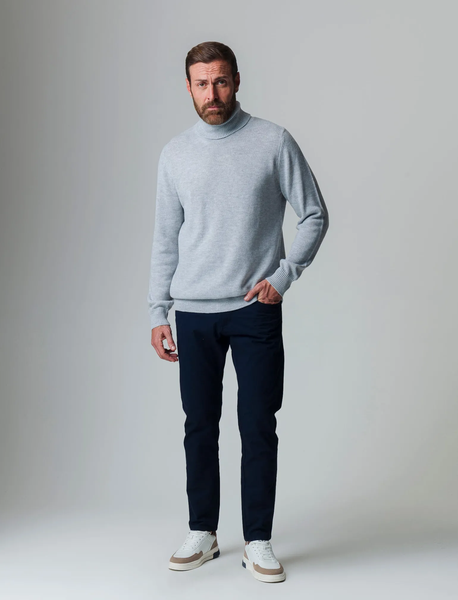 Uomo Piazza Italia Maglieria<Maglia regular fit dolcevita in filato premium effetto lana - chiaro mel.