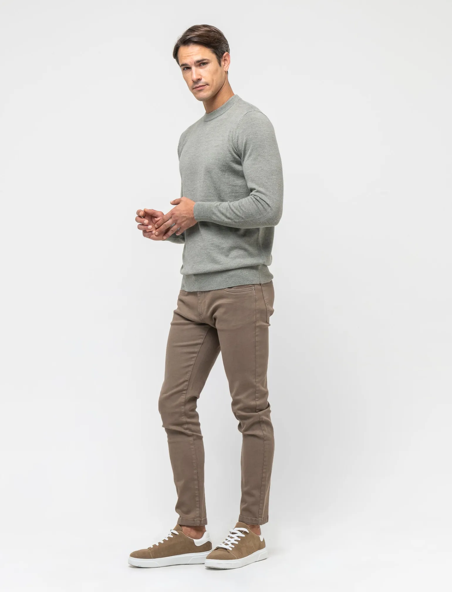 Uomo Piazza Italia Maglieria<Maglia regular fit girocollo in filato premium effetto lana - salvia