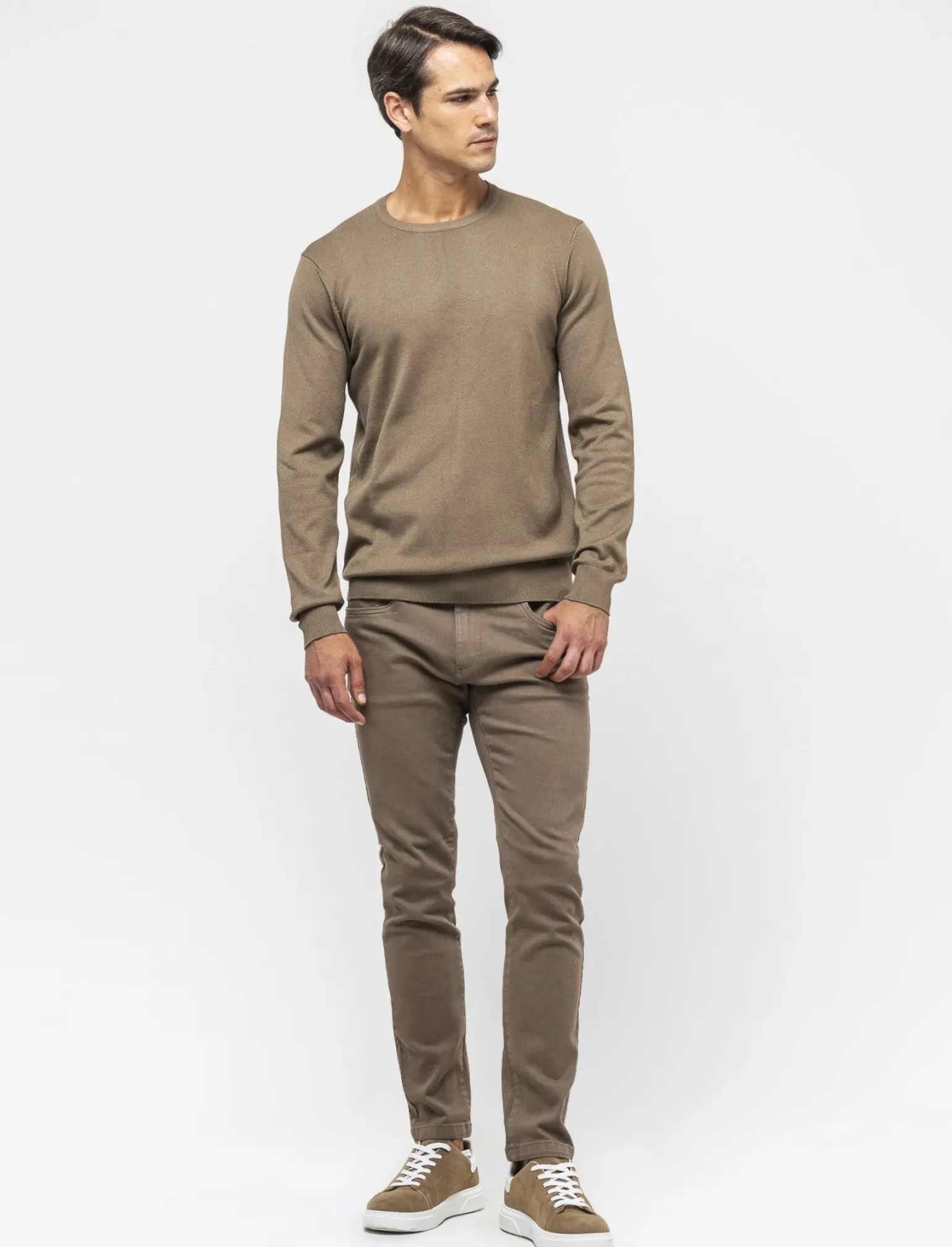 Uomo Piazza Italia Maglieria<Maglia regular fit girocollo in misto viscosa - tortora