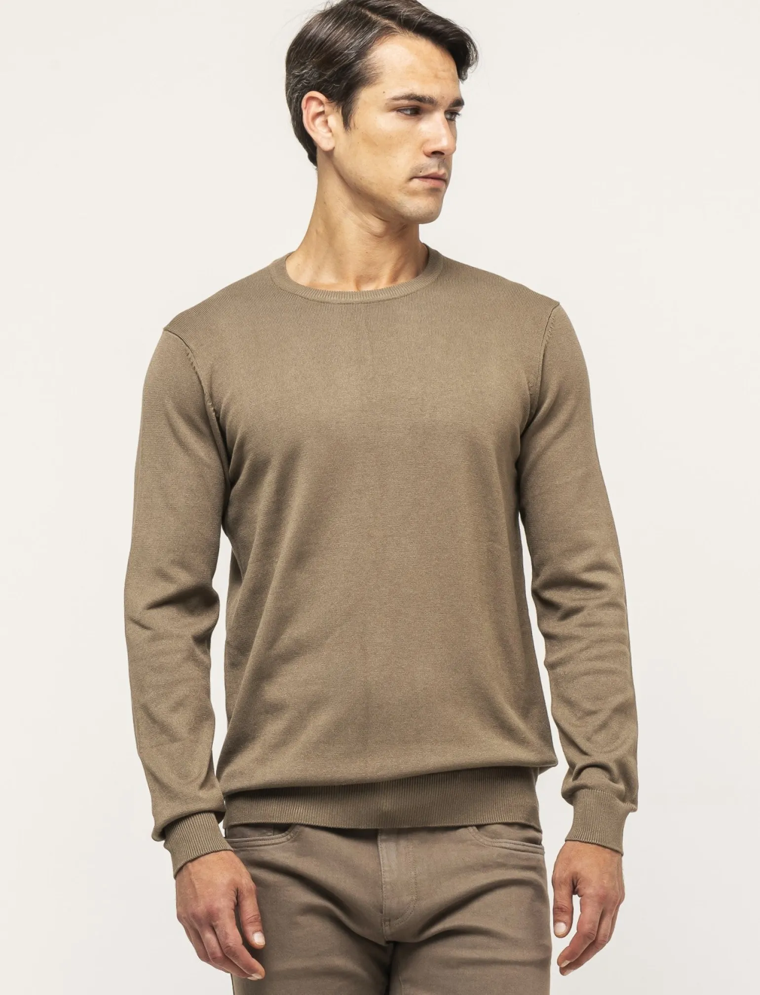 Uomo Piazza Italia Maglieria<Maglia regular fit girocollo in misto viscosa - tortora