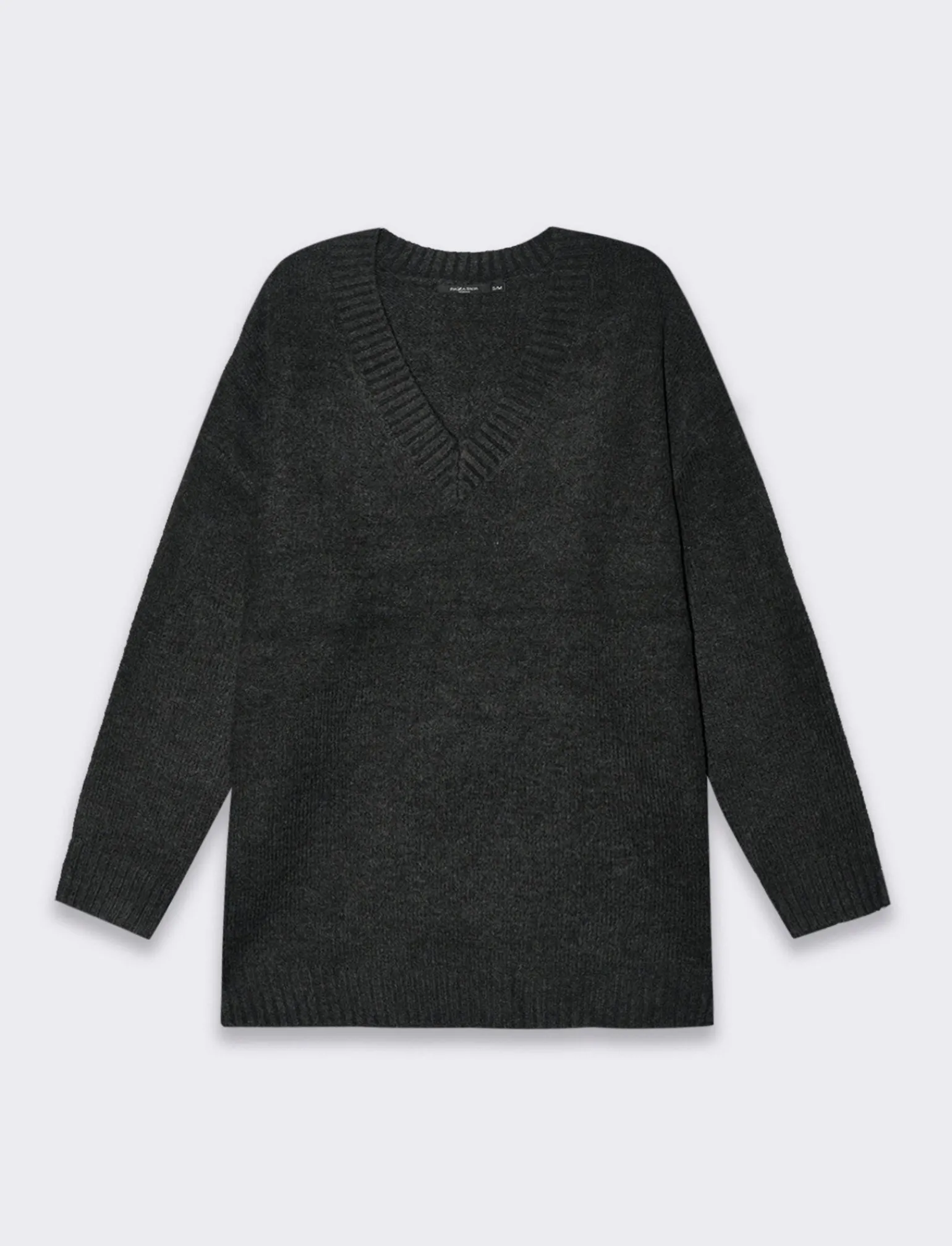 Donna Piazza Italia Donna | Maglieria<Maglia scollo a v con maniche lunghe e vestibiilità confort - Antracite melange