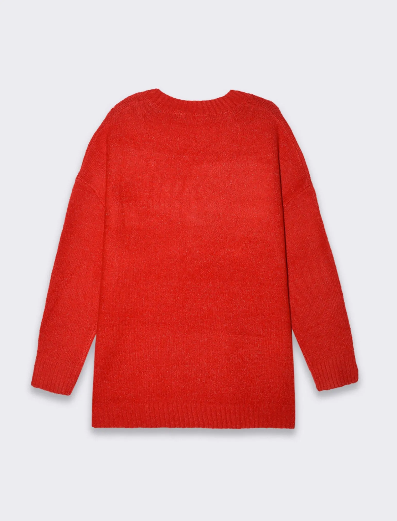 Donna Piazza Italia Donna | Maglieria<Maglia scollo a v con maniche lunghe e vestibiilità confort - Rosso