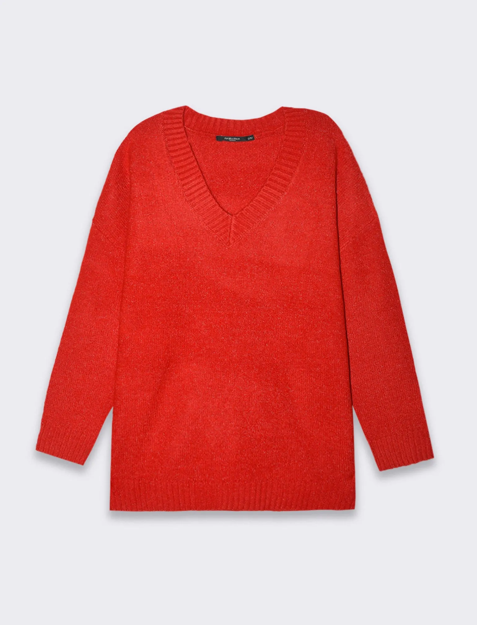 Donna Piazza Italia Donna | Maglieria<Maglia scollo a v con maniche lunghe e vestibiilità confort - Rosso