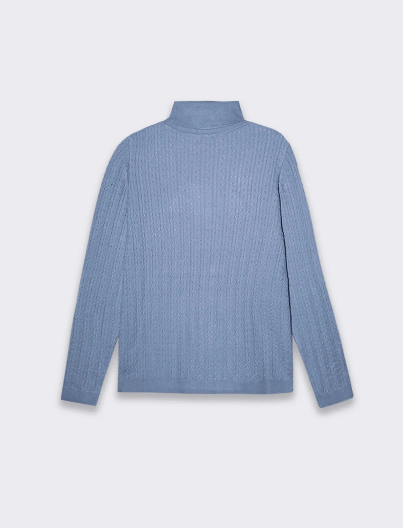 Donna Piazza Italia Donna | Maglieria<Maglia slim in morbido filato collo lato e lavorazione trecce - Celeste