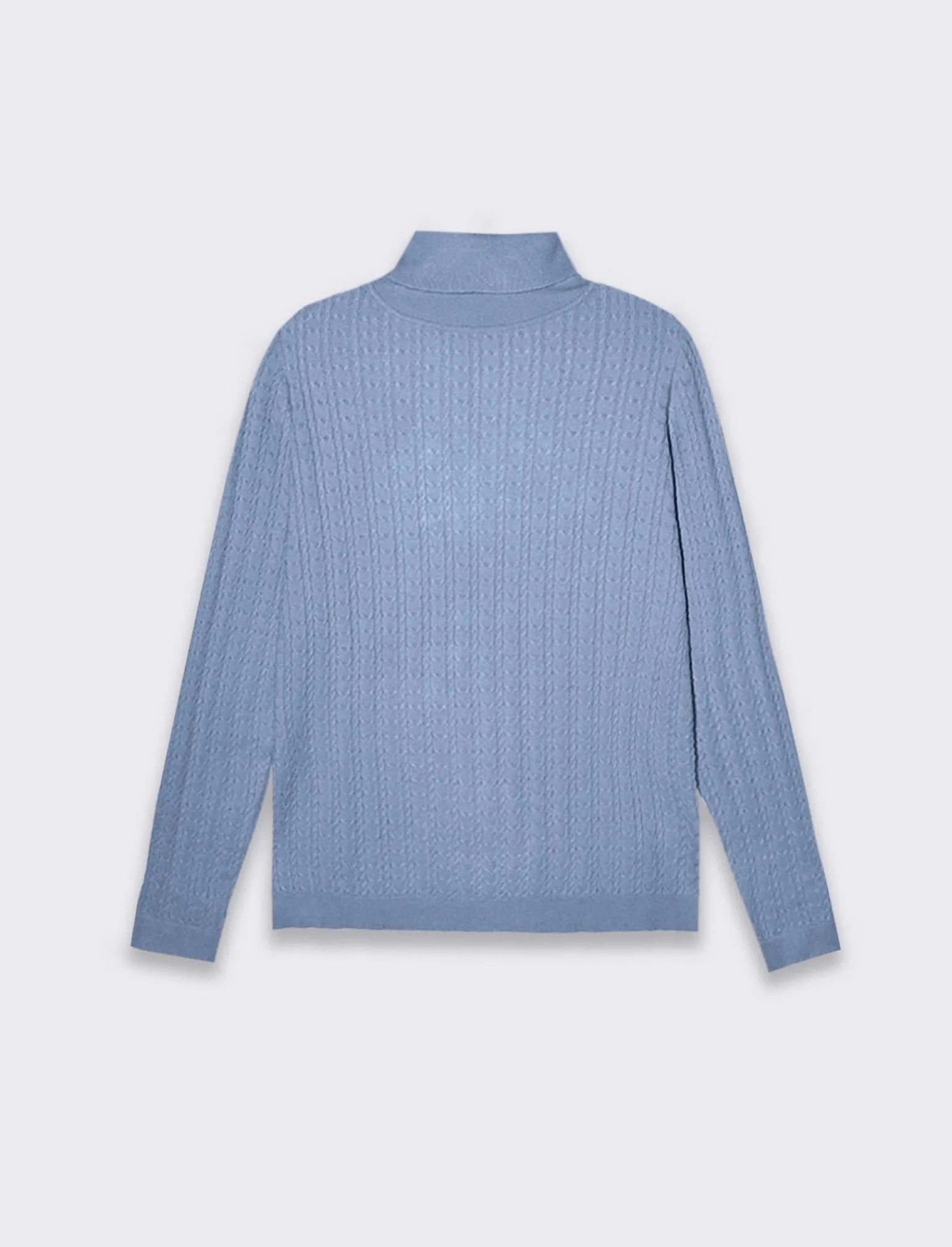 Donna Piazza Italia Donna | Maglieria<Maglia slim in morbido filato collo lato e lavorazione trecce - Celeste