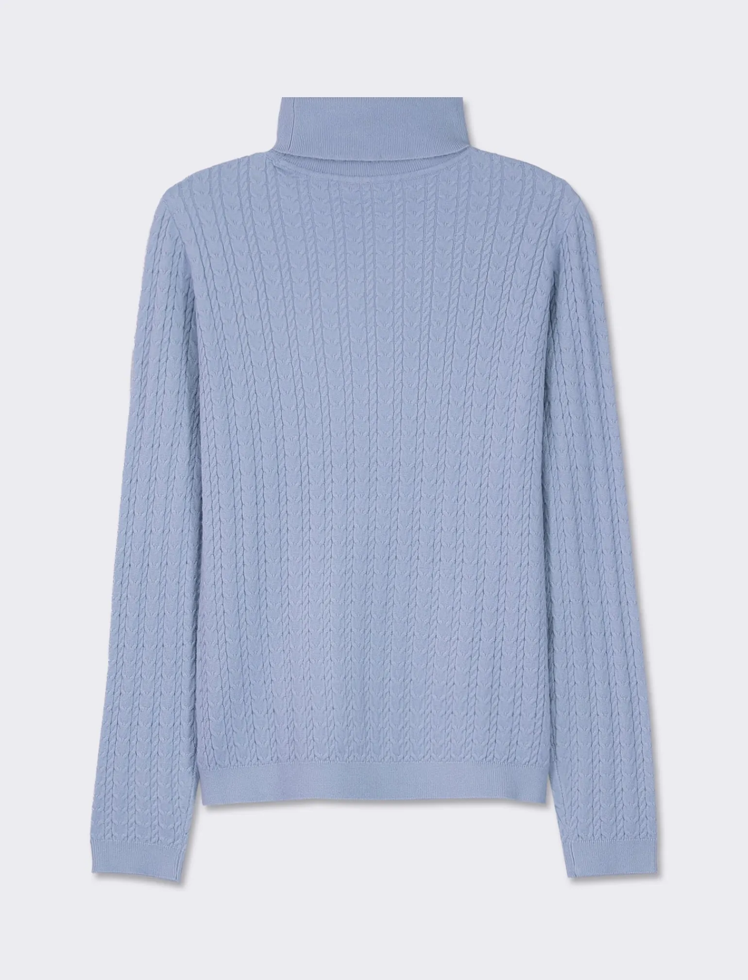 Donna Piazza Italia Donna | Maglieria<Maglia slim in morbido filato collo lato e lavorazione trecce - Celeste