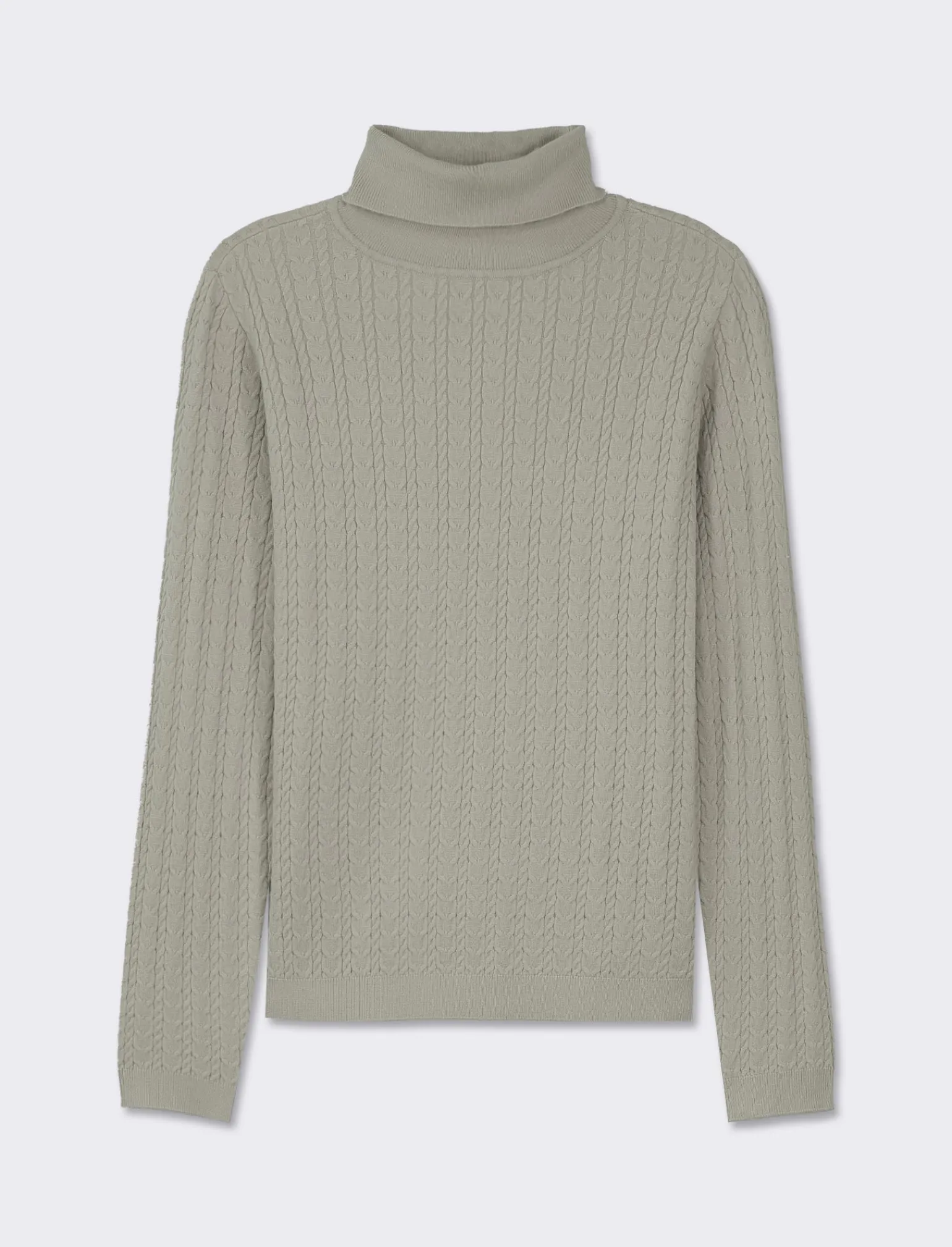 Donna Piazza Italia Donna | Maglieria<Maglia slim in morbido filato collo lato e lavorazione trecce - Verdino