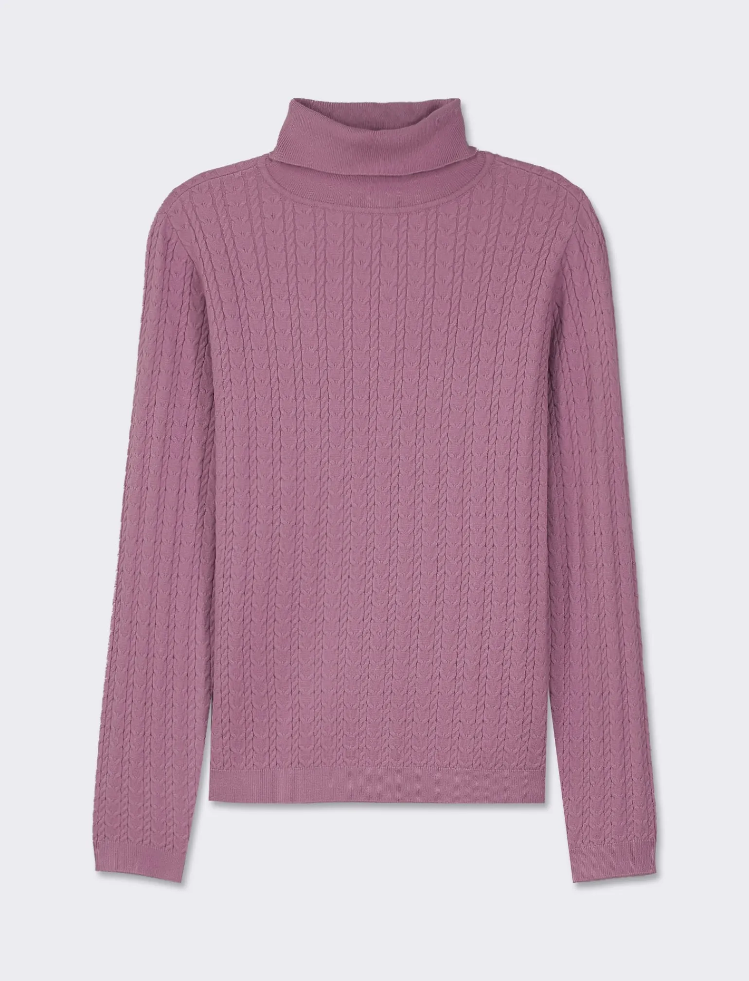 Donna Piazza Italia Donna | Maglieria<Maglia slim in morbido filato collo lato e lavorazione trecce - malva