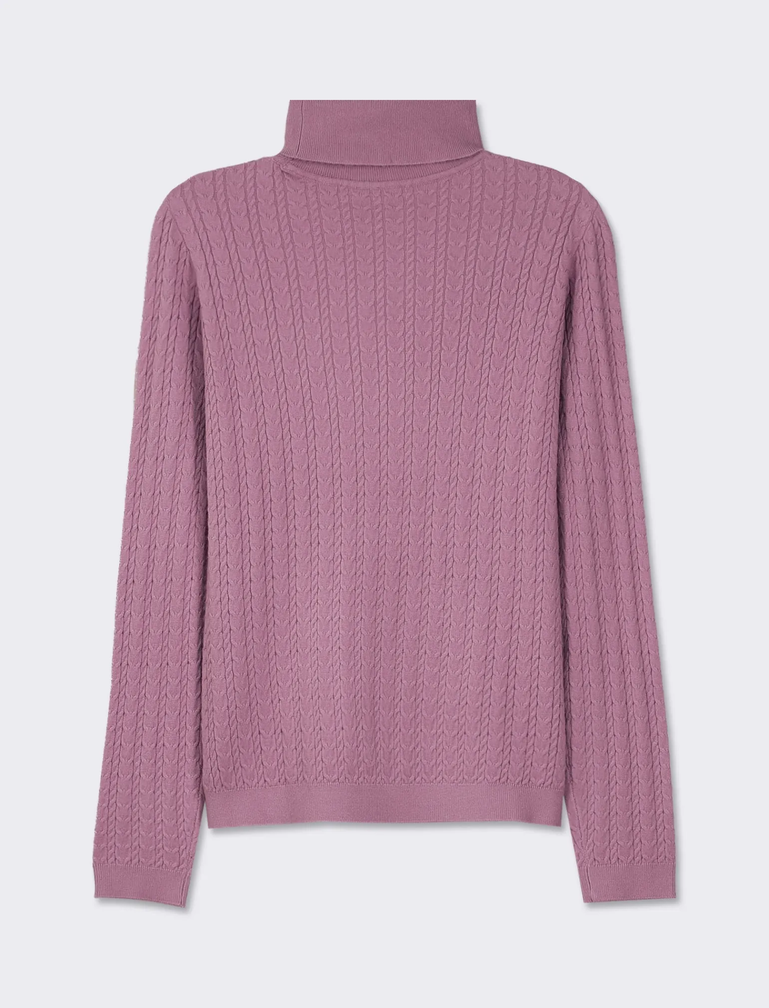 Donna Piazza Italia Donna | Maglieria<Maglia slim in morbido filato collo lato e lavorazione trecce - malva