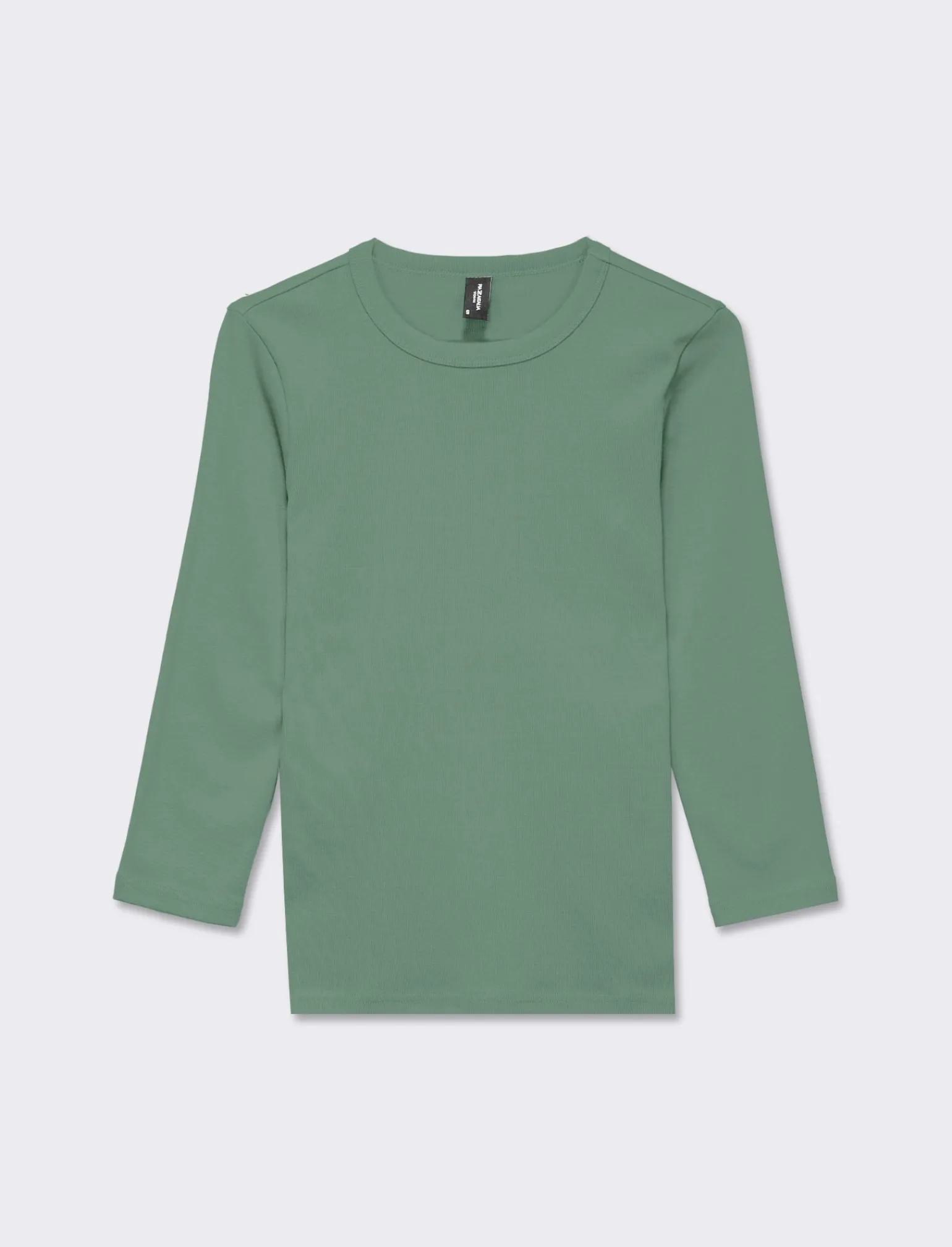 Donna Piazza Italia Donna | Maglieria<Maglietta basic girocollo manica lunga in cotone a costina - foresta
