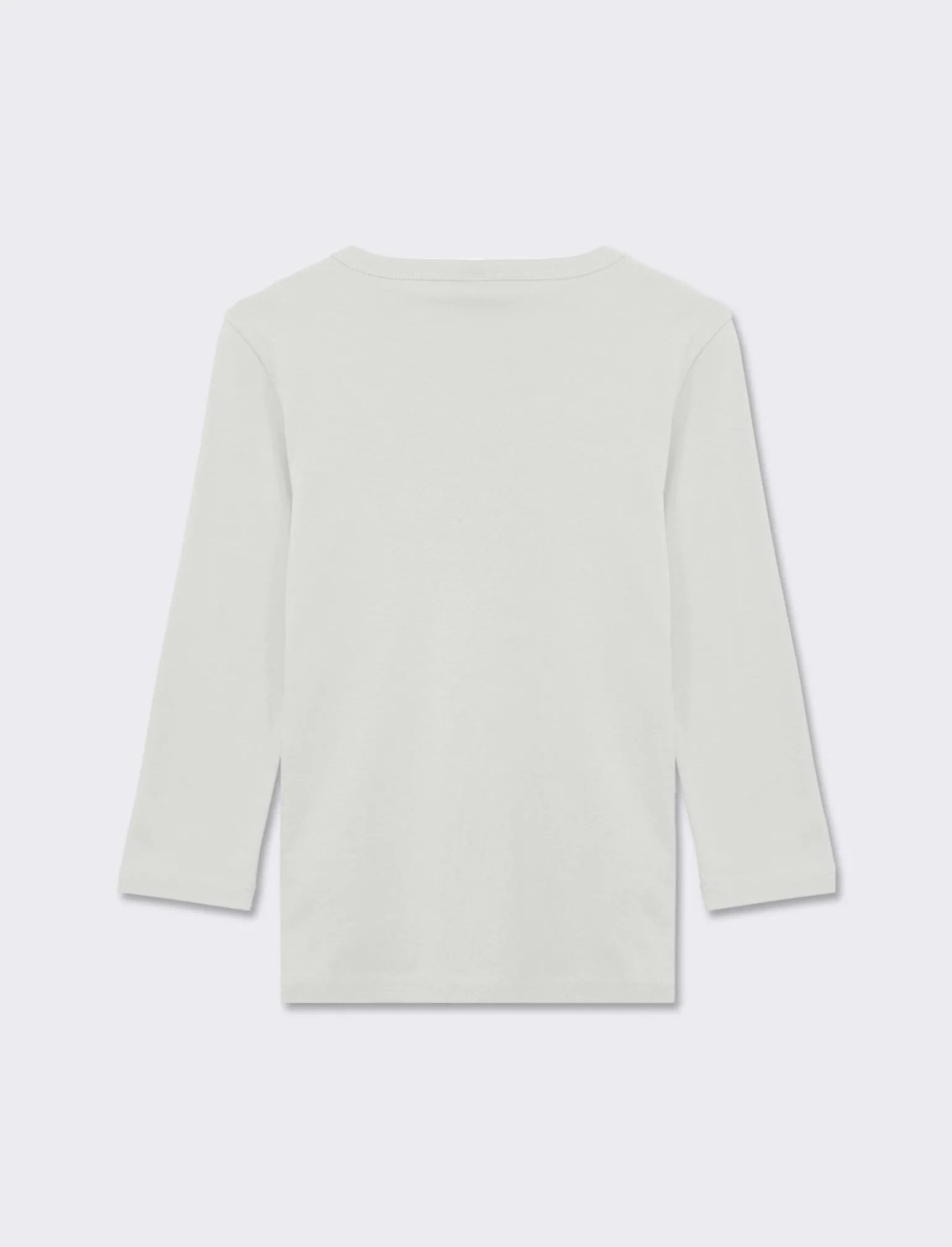 Donna Piazza Italia Donna | Maglieria<Maglietta basic scollo a V manica lunga in cotone a costina - latte